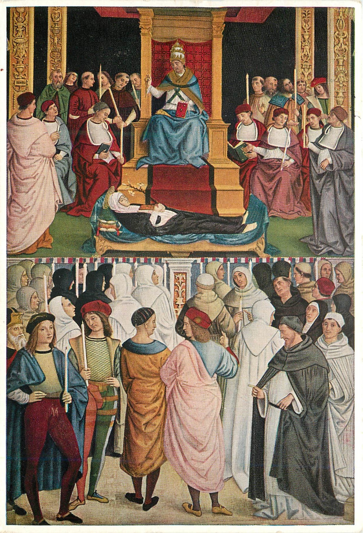 CPM Pinturicchio aeneas piccolomini pape canonisant sainte catherine de sienne libraire piccolomini dans le dome de sien