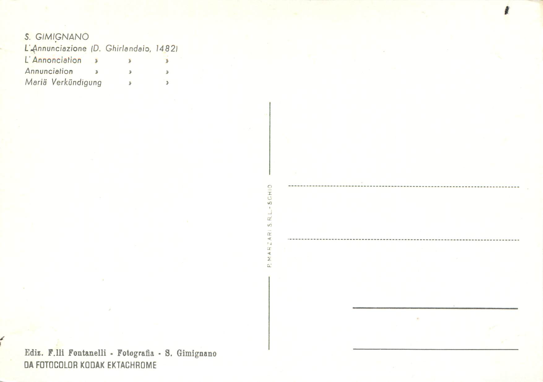 CPM S Gimignano l'annociation — Verso