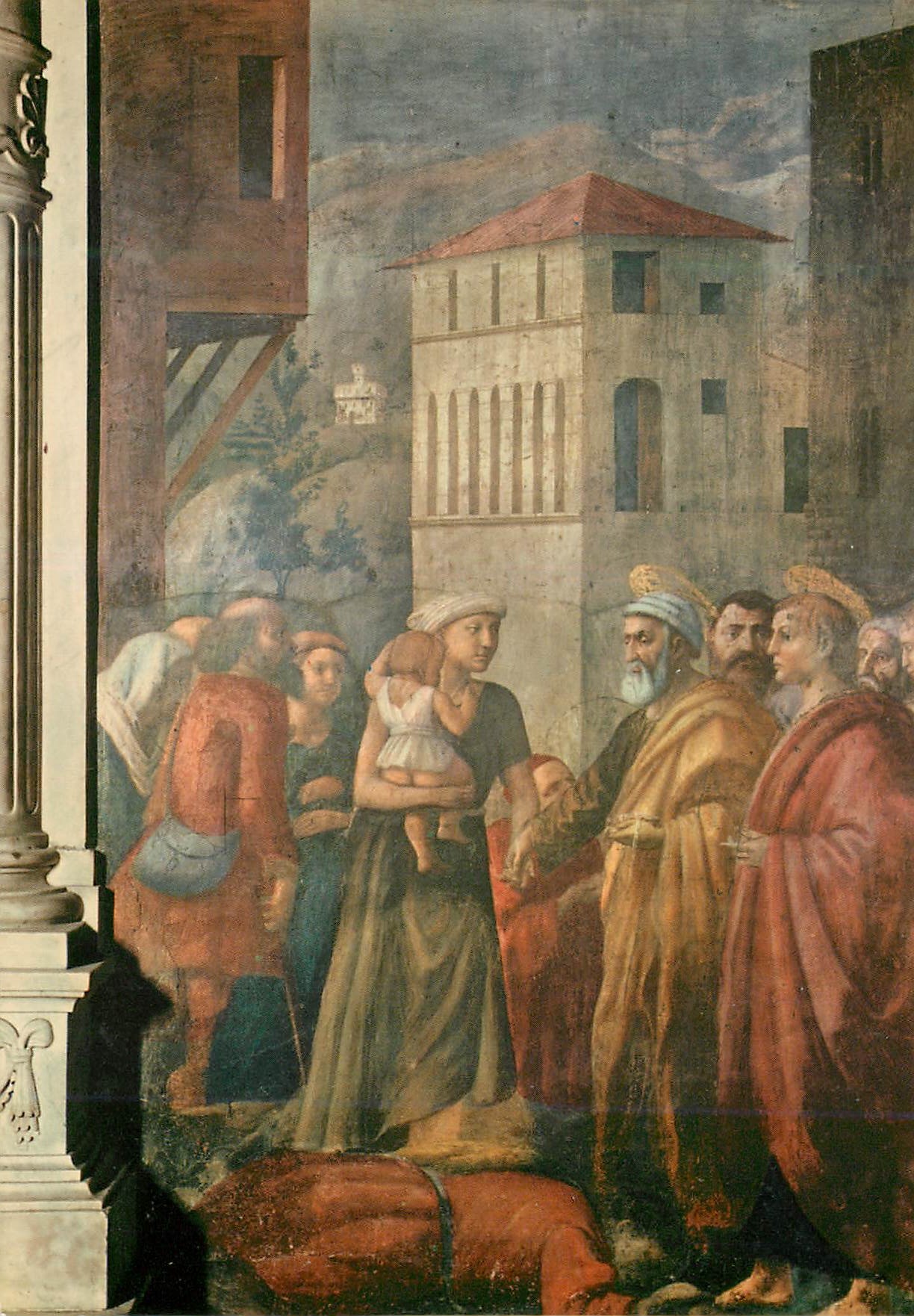 CPM Firenze basilica di s maria del carmine cappella brancacci (masaccio) saint pierre faint l'aumone aux pauvres