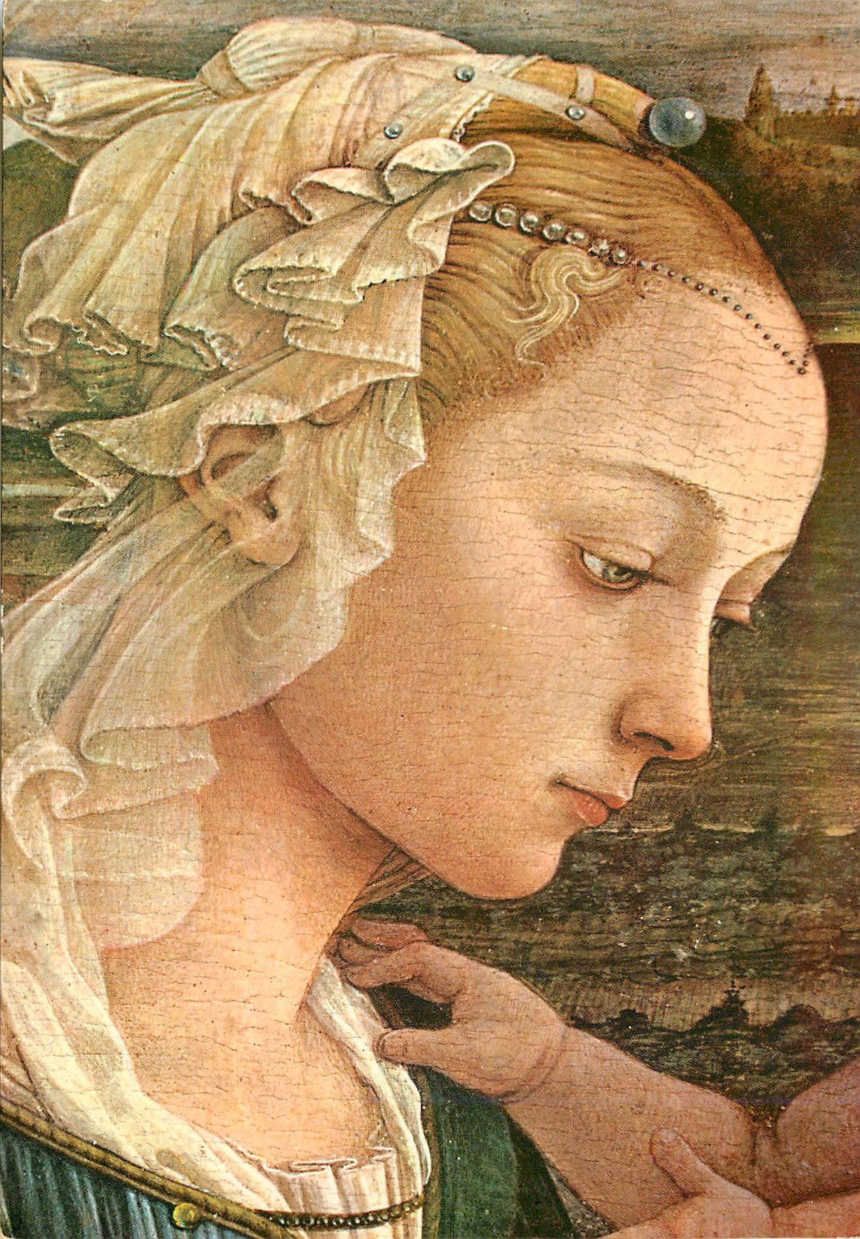 CPM Firenze galleria uffizi filippo lippl La sainte vierge qui adore l'enfant (detail)