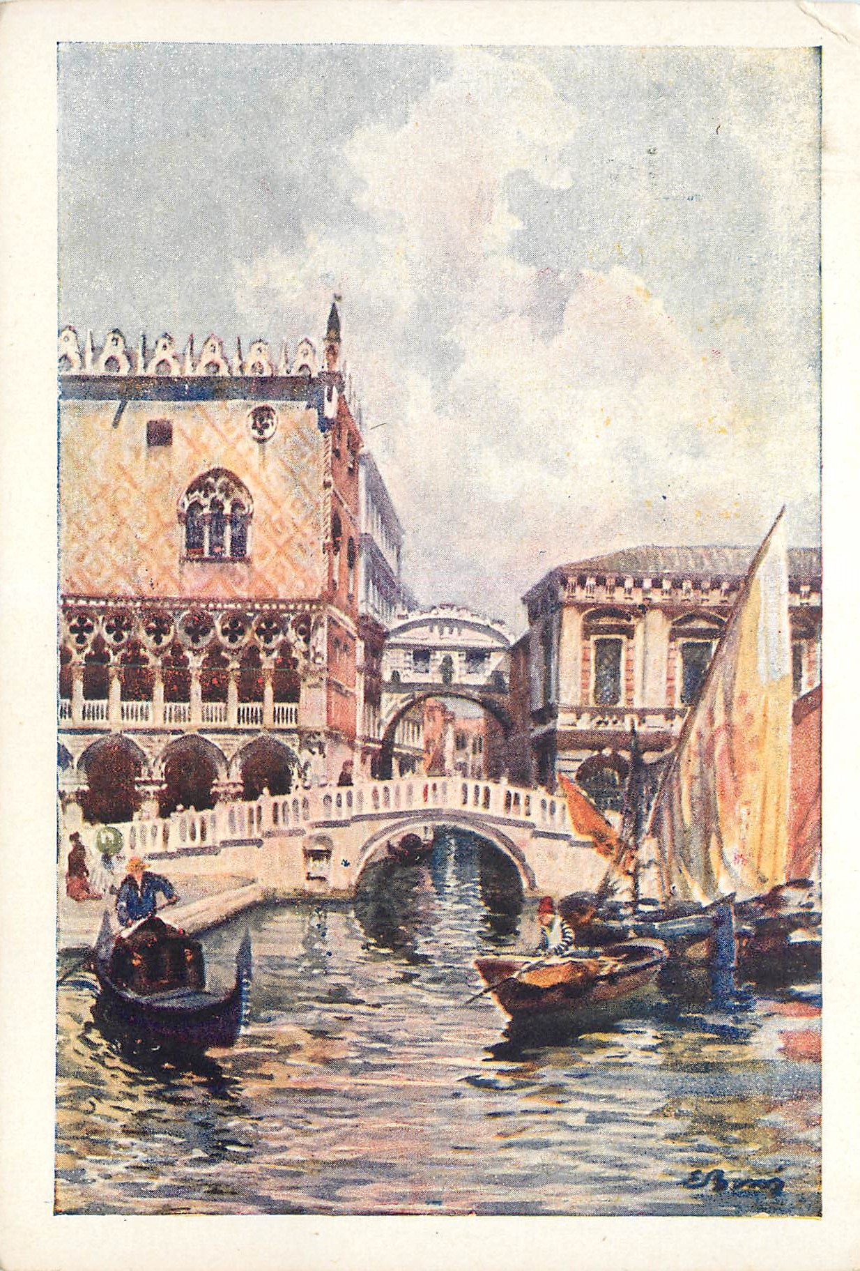 CPM Venezia ponte della paglia sospiri
