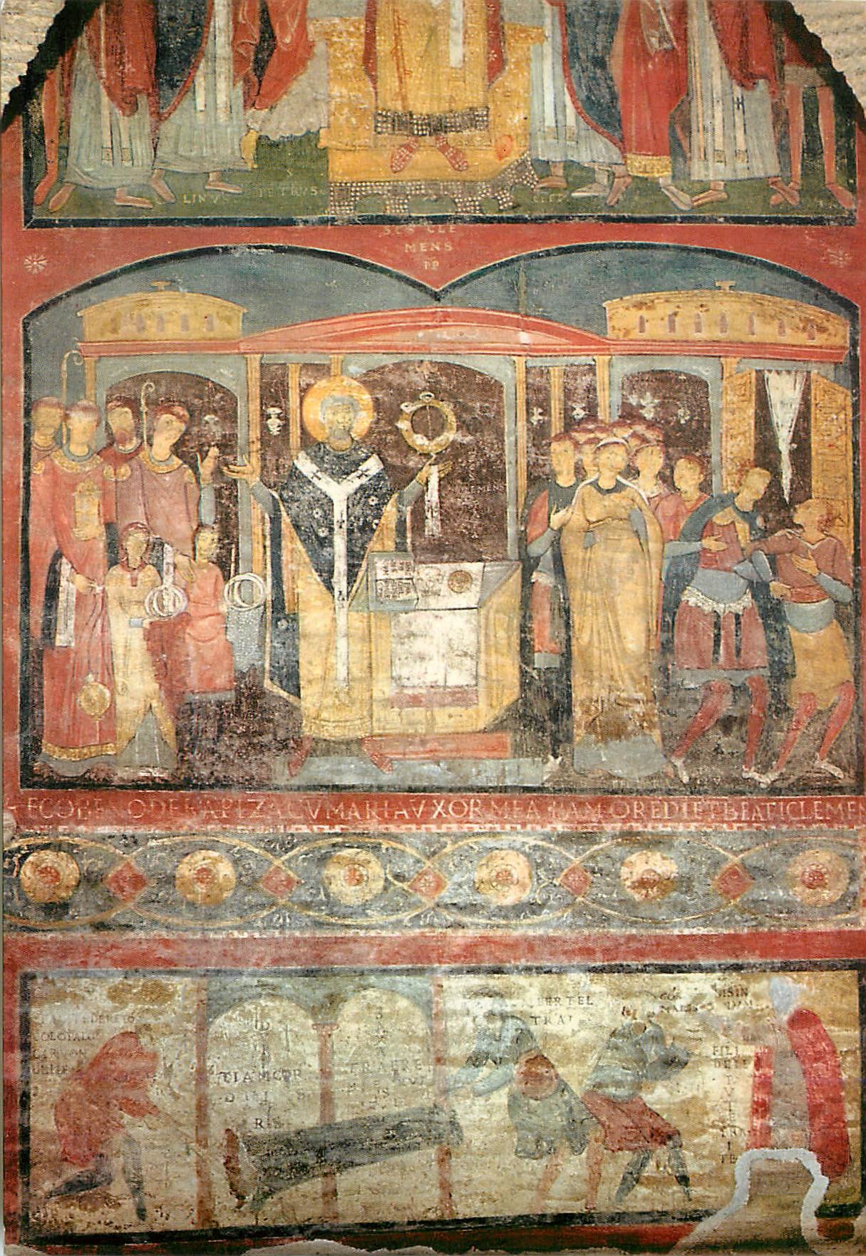 CPM Roma basilica inferiore di s clemente s clemente checelebra la messe (affresco dell' XI sec)