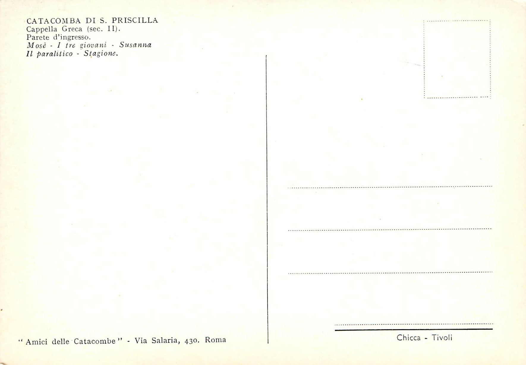 CPM Catacomba di s priscilla capella greca (ces II) — Rückseite