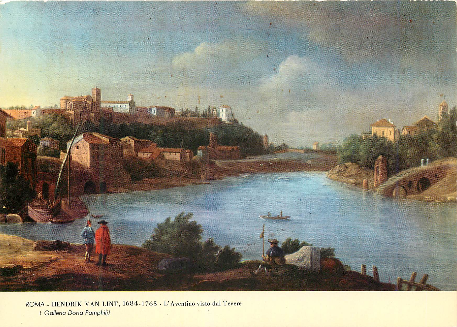 CPM Roma hendrik van lint 1684 1763 l'aventino visto dal tevere