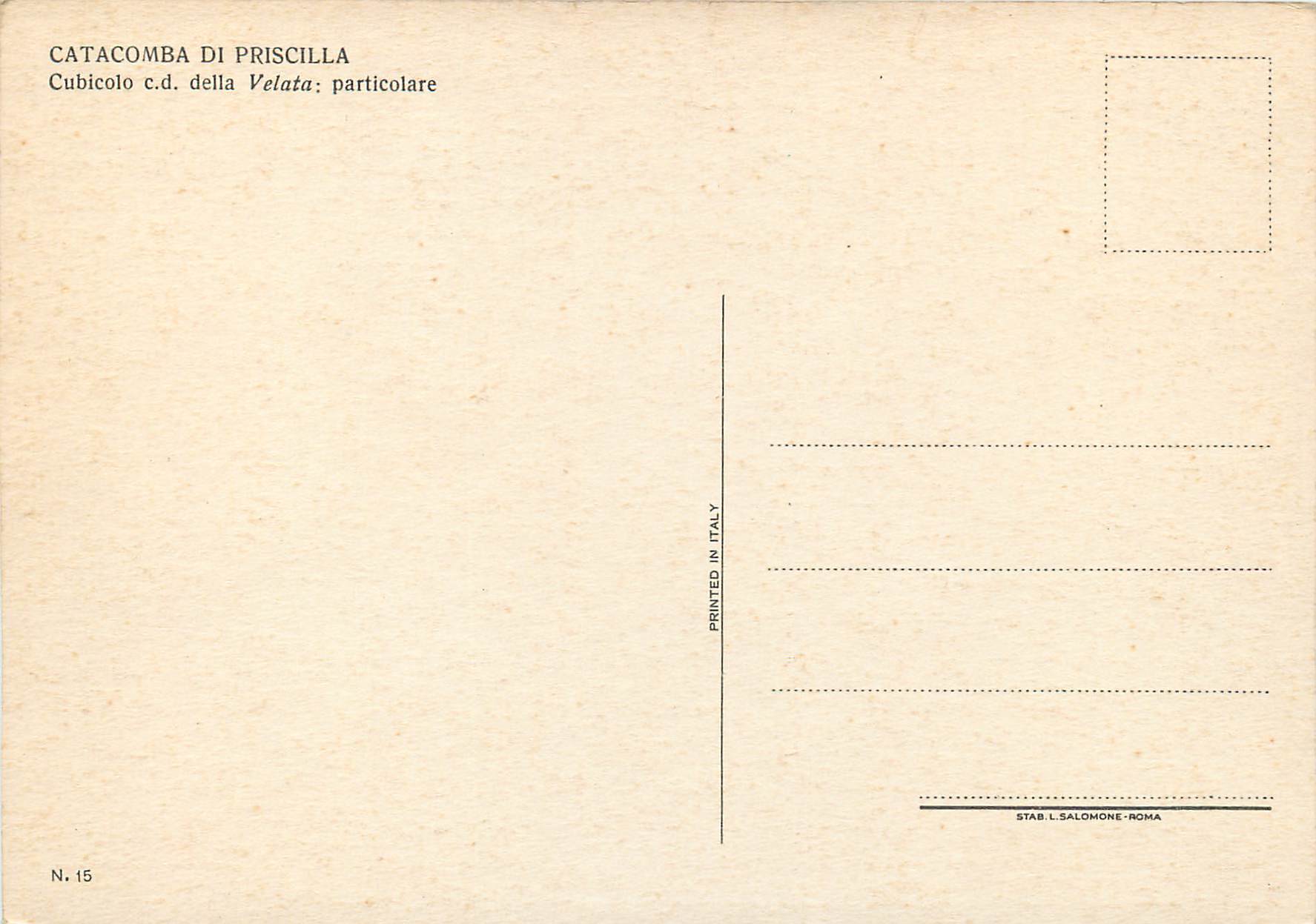 CPM Catacomba di priscilla cubicolo c d della velata particolare — Rückseite