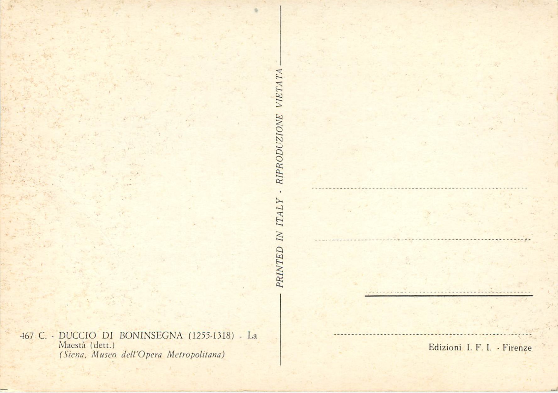 CPM Duccio di boninsegna (1255 1318) maesta (dett) — Rückseite