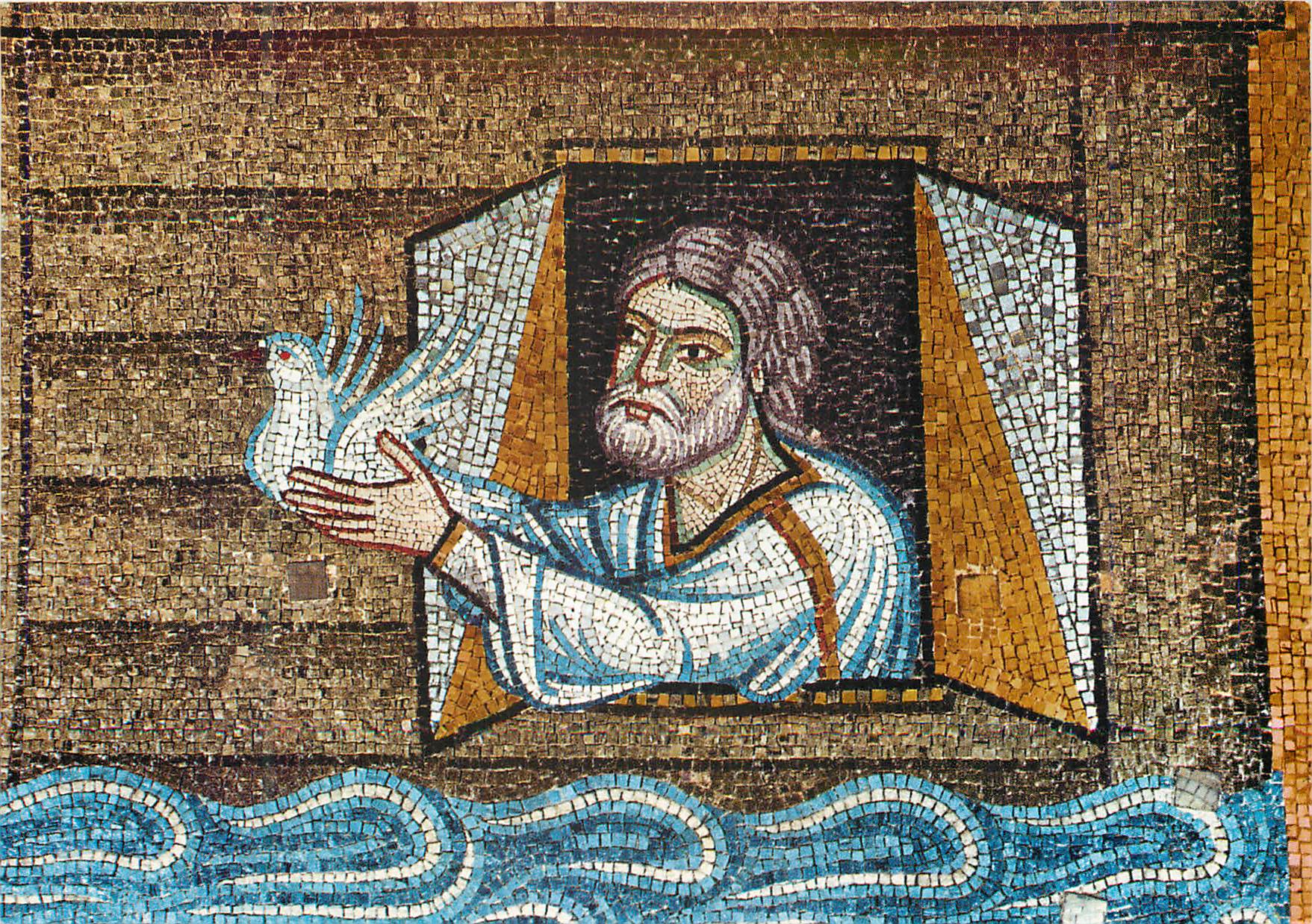 CPM Venezia basilica di s marco atrio noe donne l'envolee au corbeau et a la colombe (XIII s)