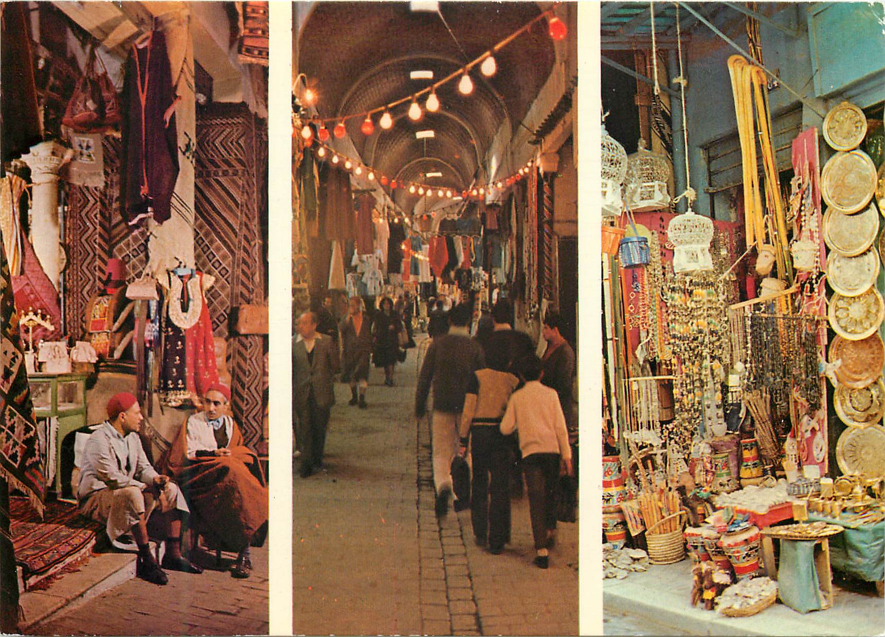 CPM Tunis les souks rues commerciales de la vieille ville