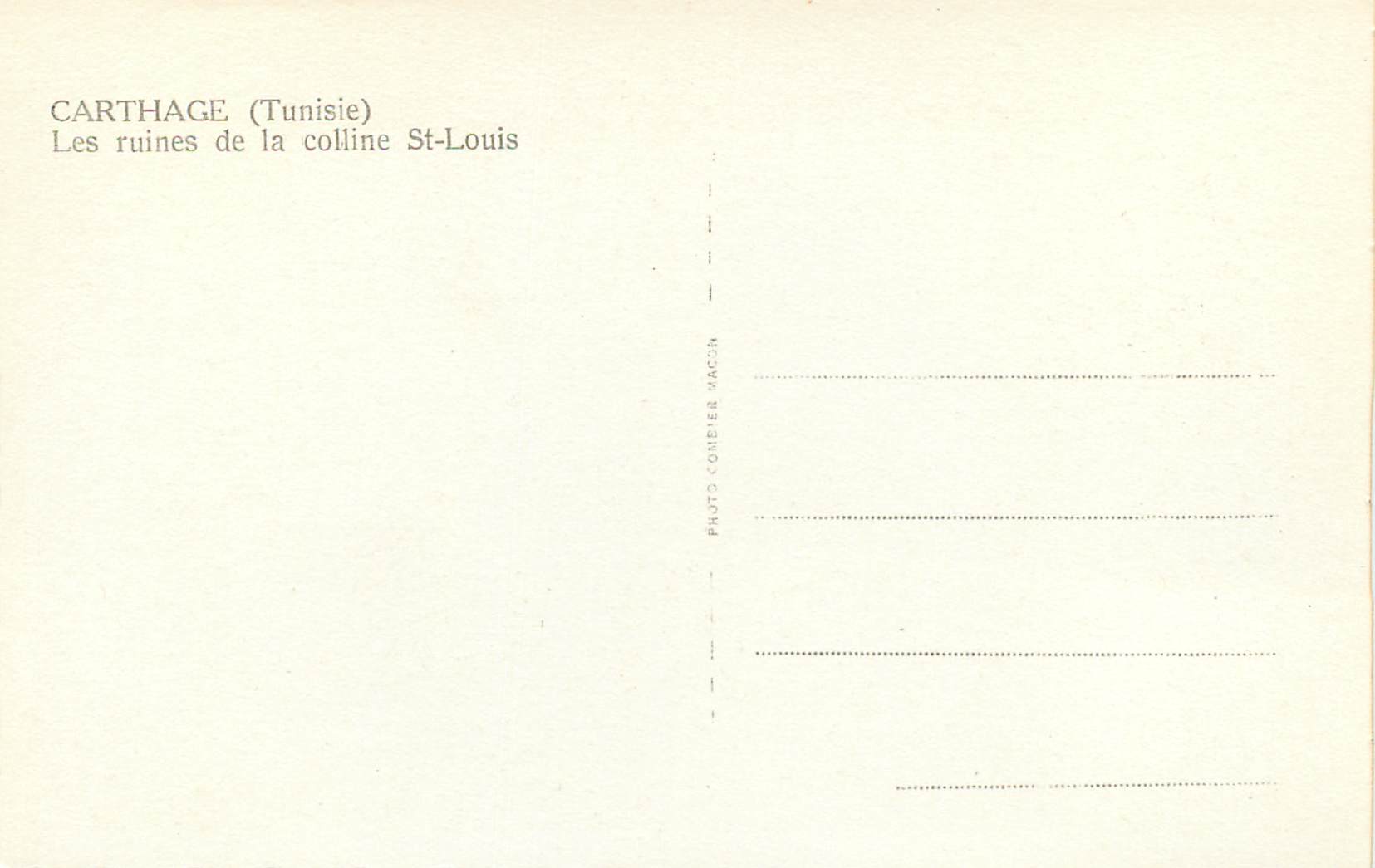 CPM Carthage (tunisie) les ruines de la colline st louis — Verso
