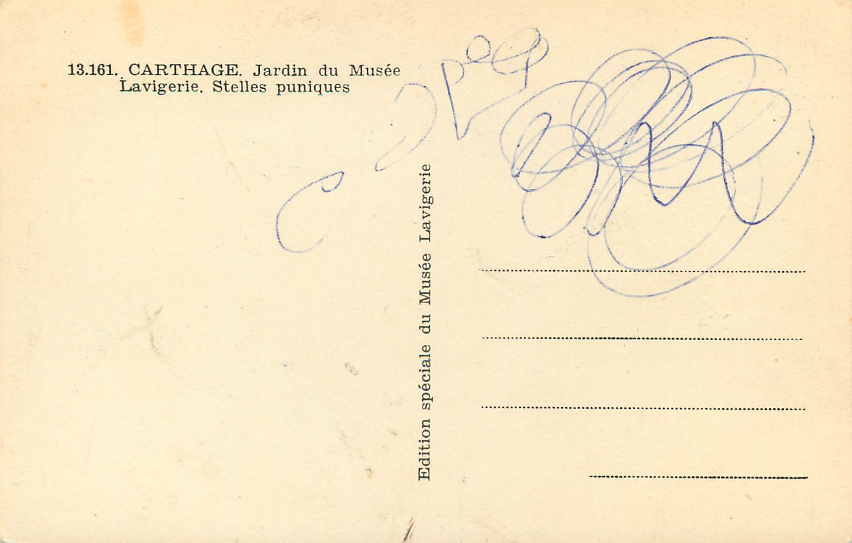 CPM Carthage (tunisie) jardin du musee lavigerie stelles puniques — Verso