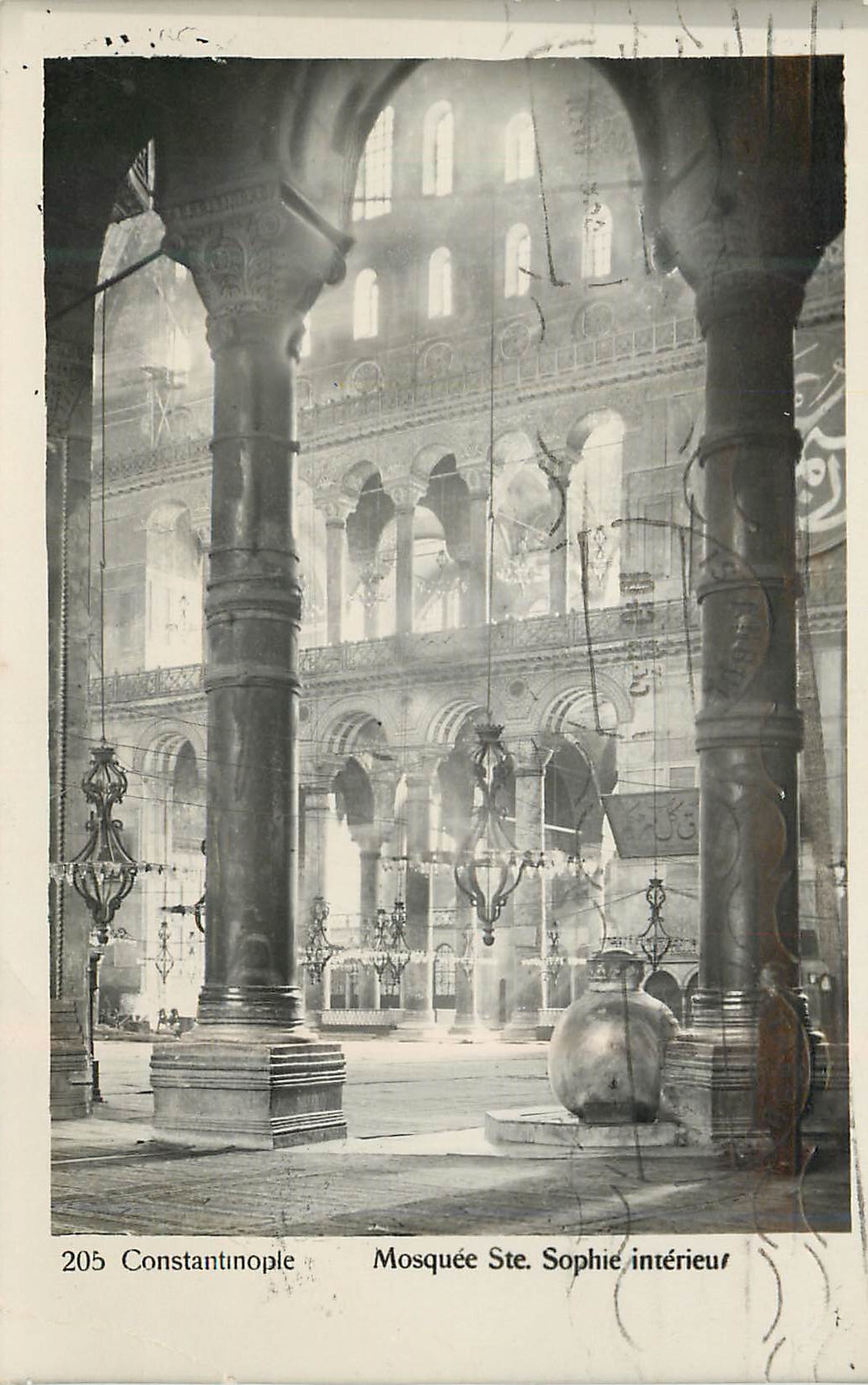 CPA Constantinople mosquee ste sophie interieur