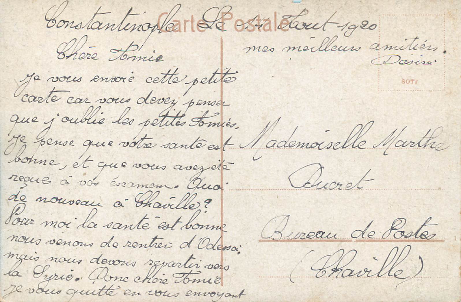CPA Constantinople vue de kouleli — Verso