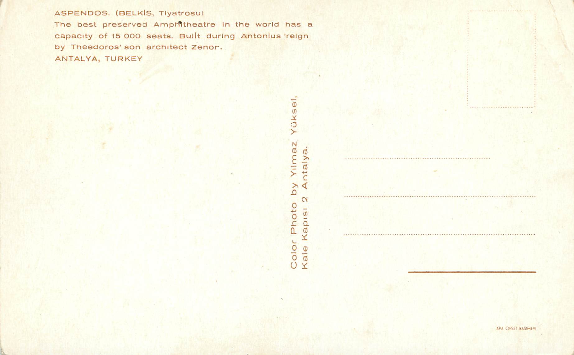 CPM Aspendos (belkis tiyatrosut) — Verso