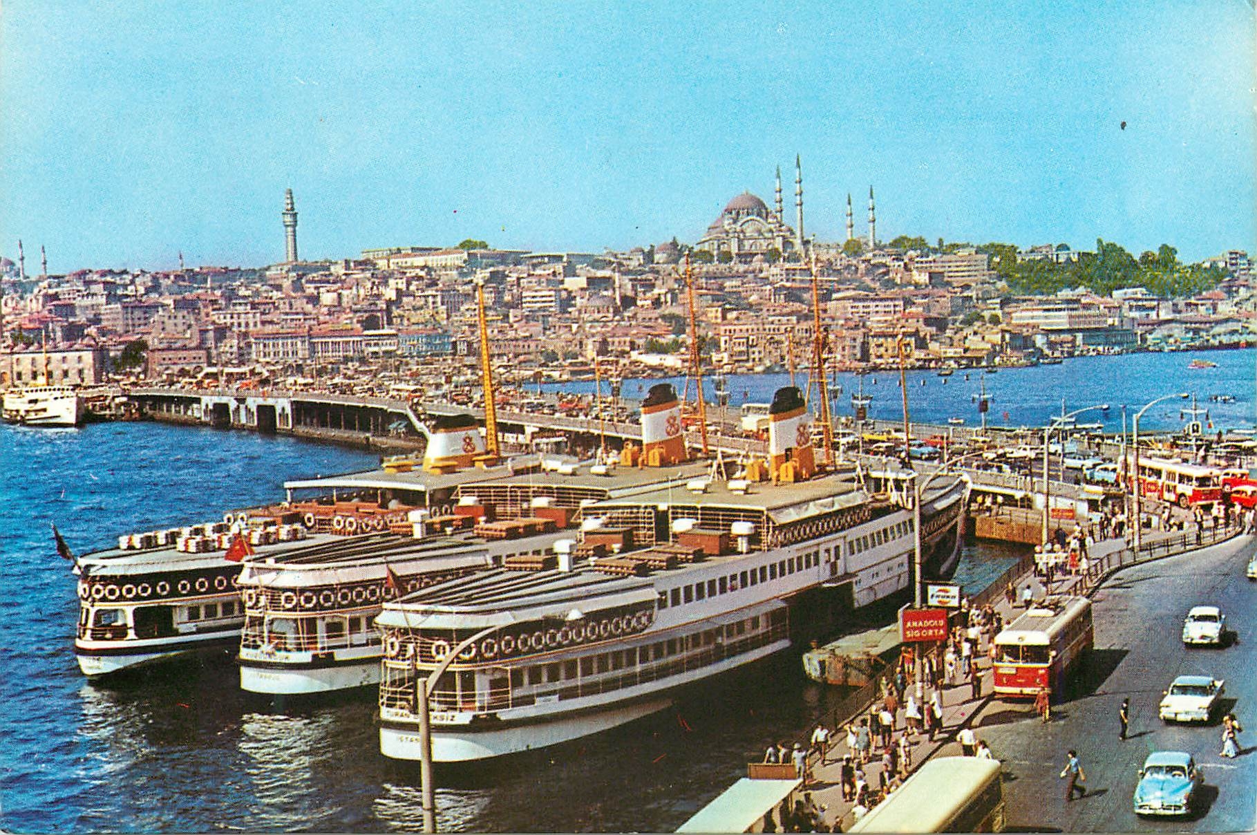 CPM Istanbul Turkey Galata Bridge Bateau