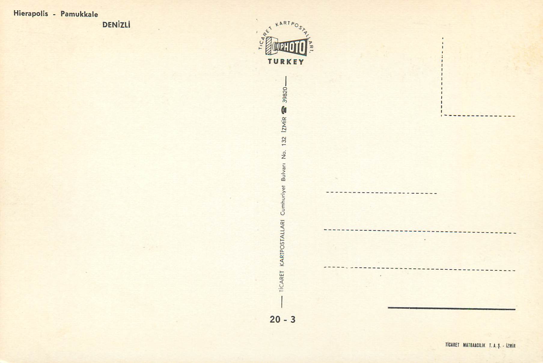 CPM Turkey Denizli Hicrapolis — Verso