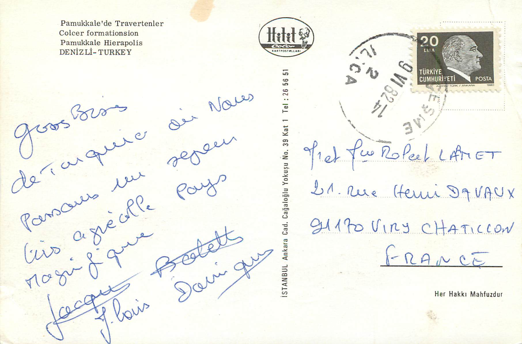 CPM Turkey Denizli Pamukkale Herapolis — Verso