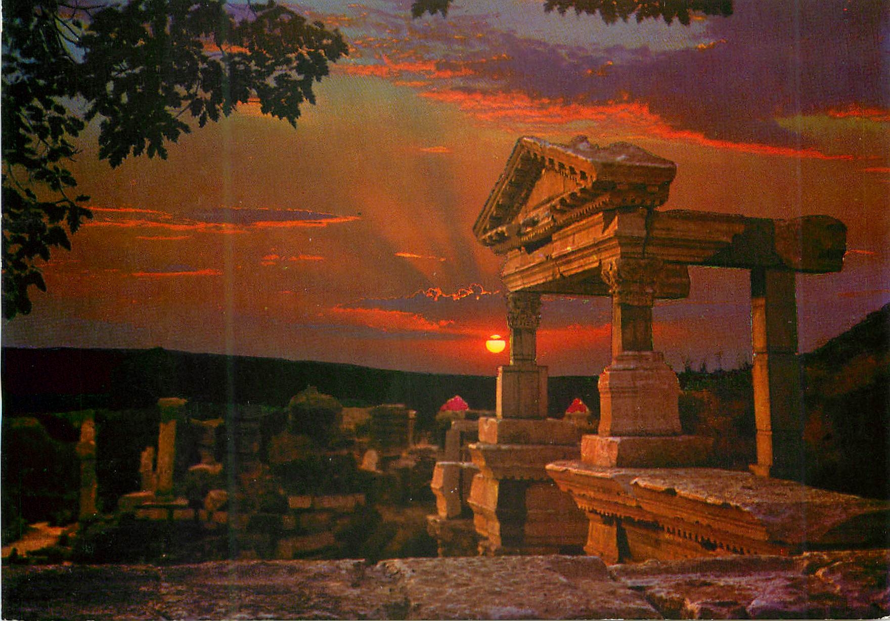 CPM Turkey Ephesus Sunset on the ruins Trajan's fountain
