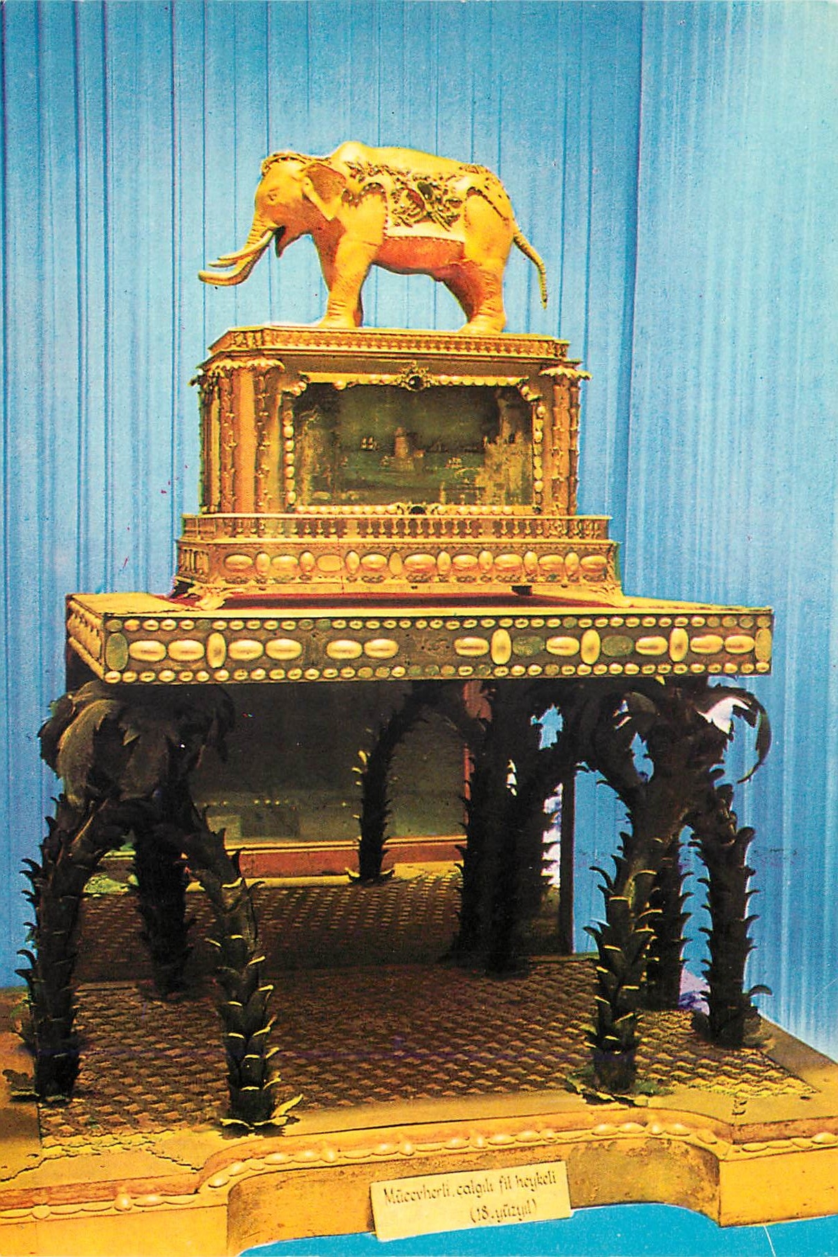 CPM Istanbul Turkey Boite de bijou de l'instrument de musique et d'elephant Art turc