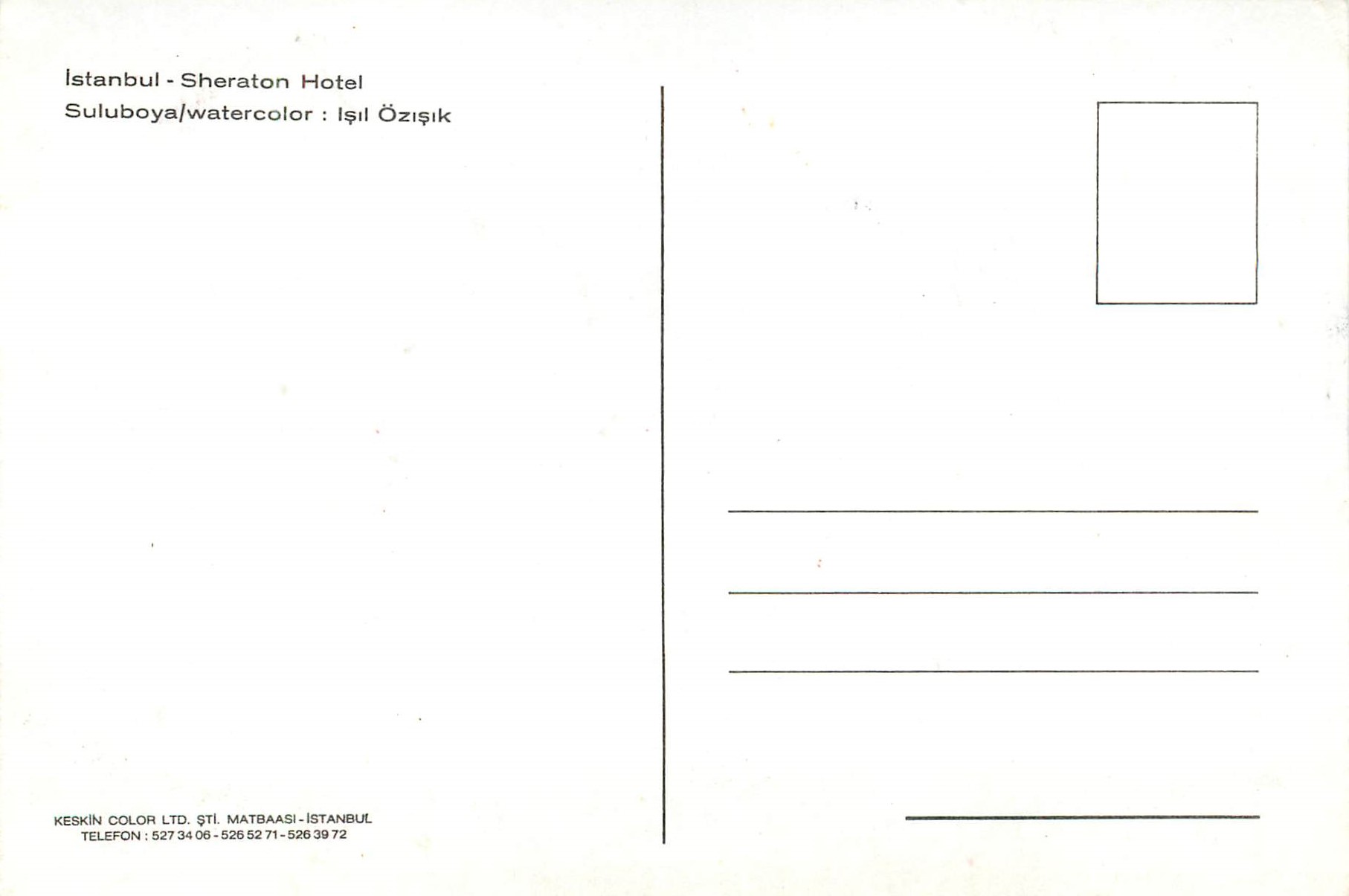CPM Istanbul Turkey Sheraton Hotel — Verso