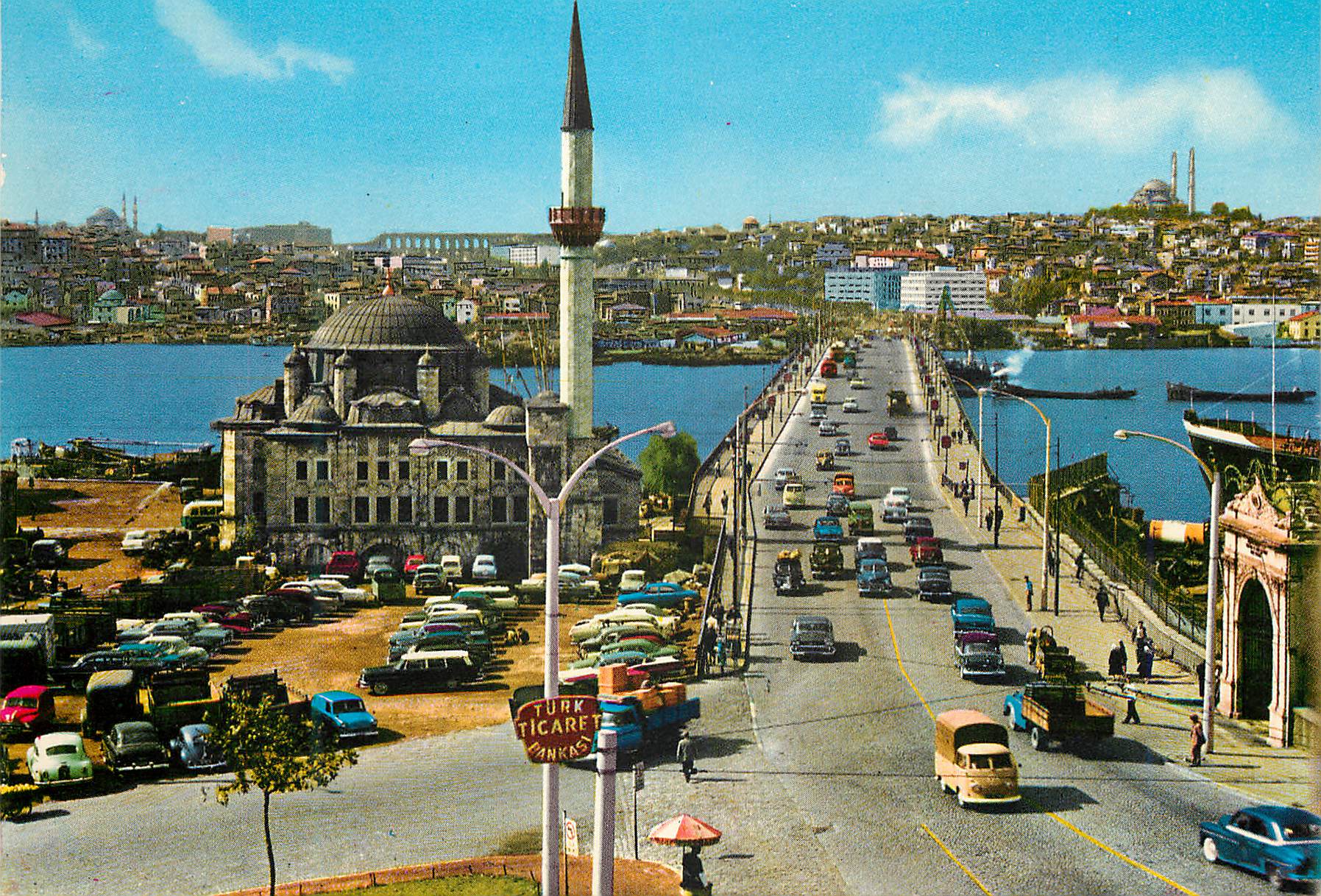 CPM Istanbul Turkey La Mosquee de Sokullu et le pont d'Ataturk