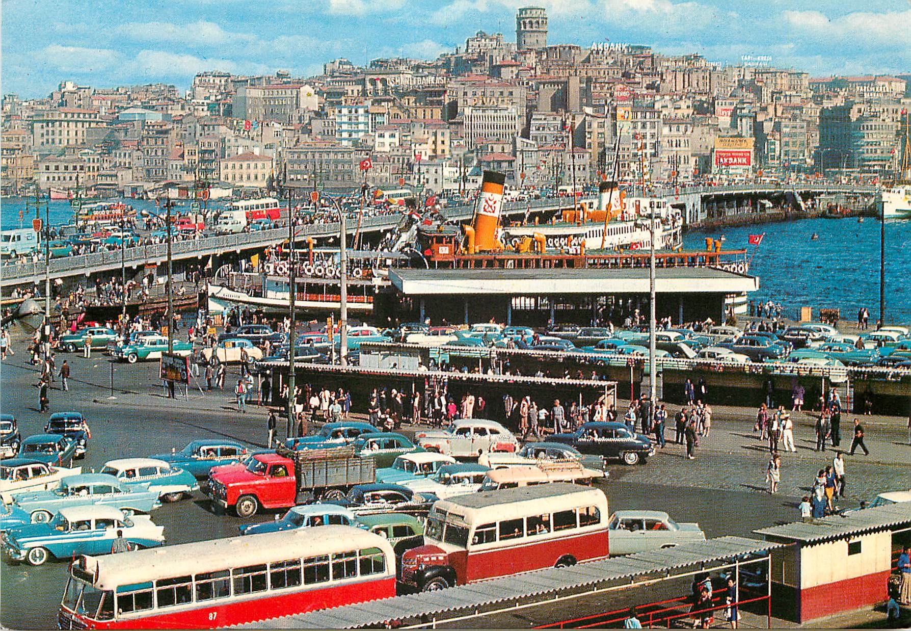 CPM Istanbul Turkey Galata Bridge Bateau