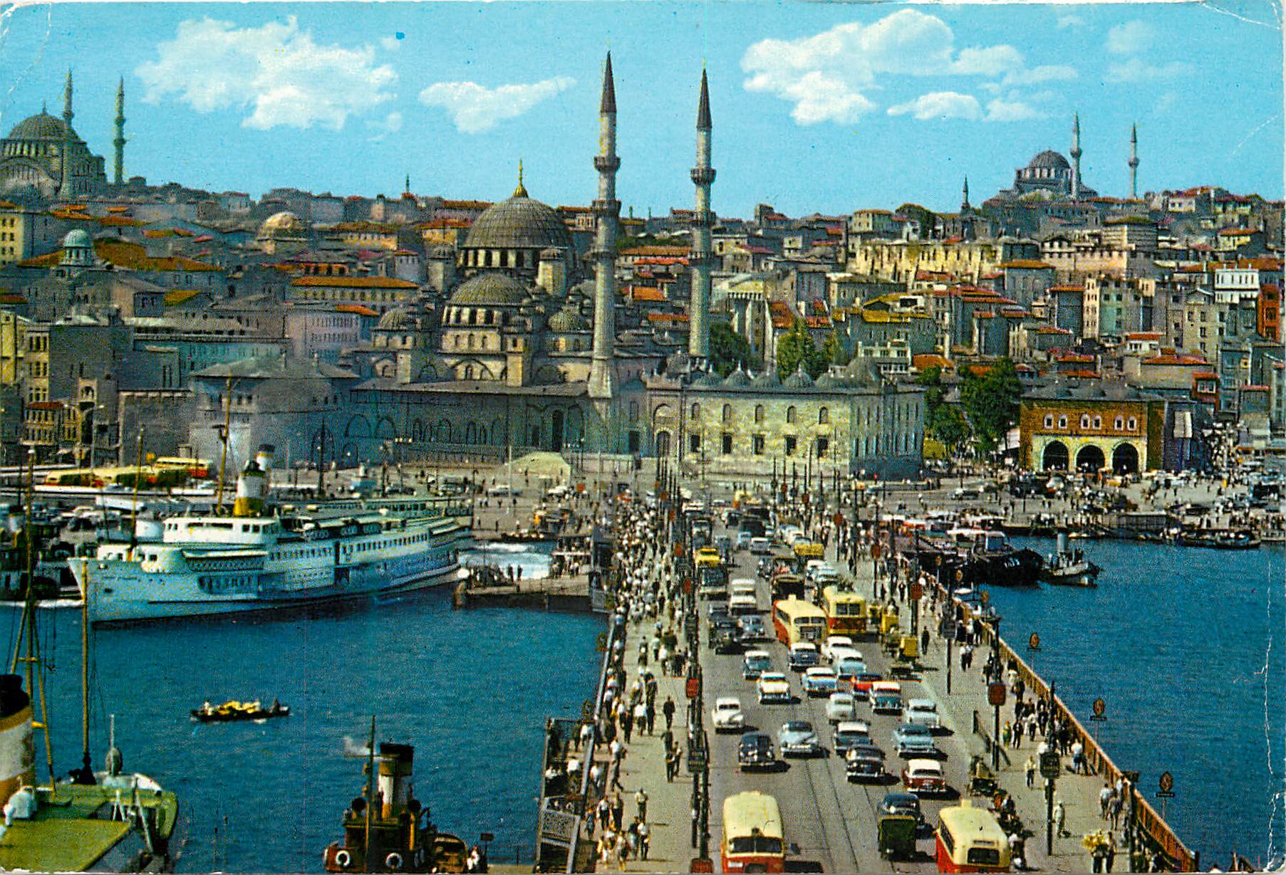 CPM Istanbul Turkey Le Pont de Galata et la nouvelle mosquee
