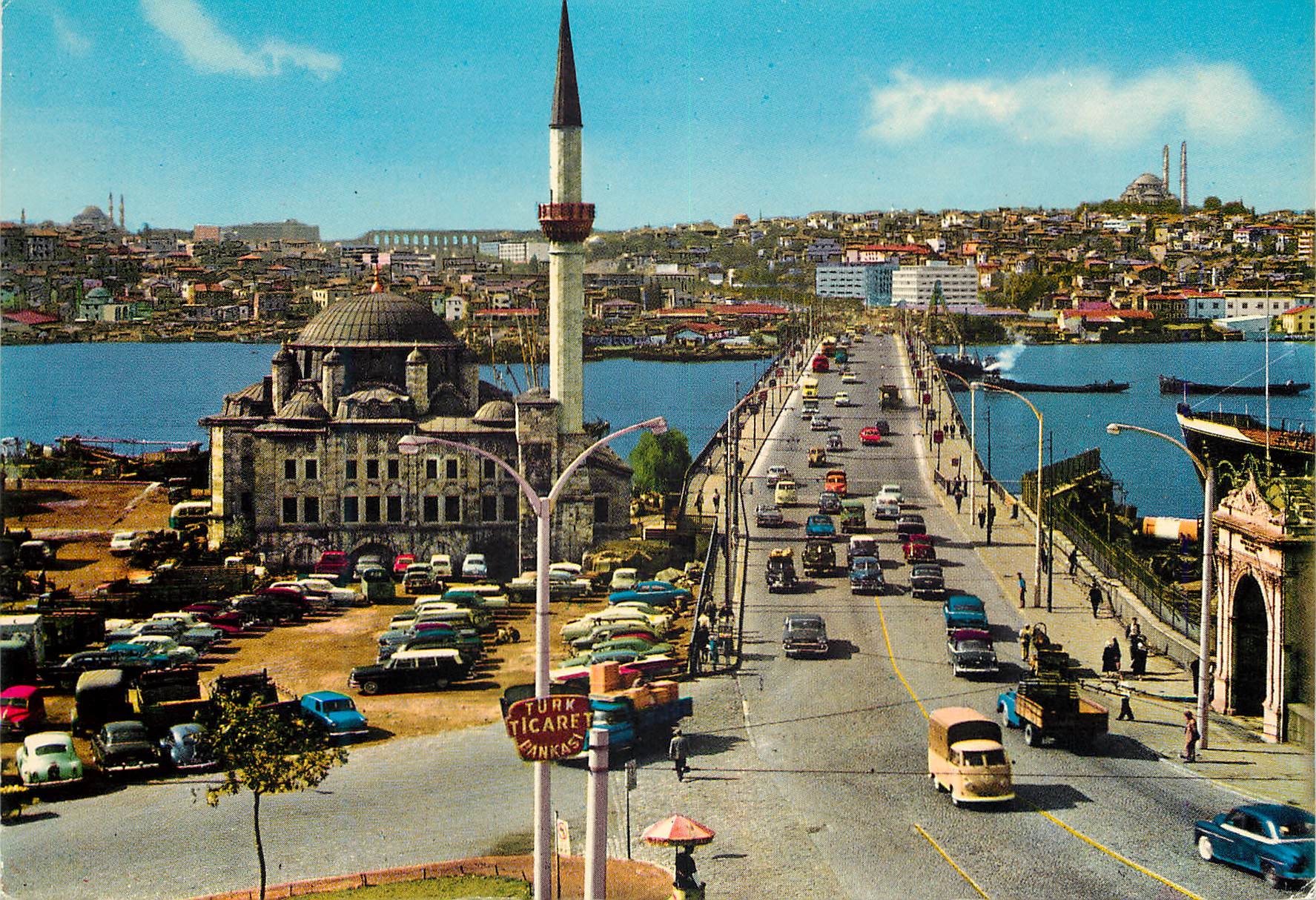 CPM Istanbul Turkey La Mosque de Sokullu et le pont d'Ataturk