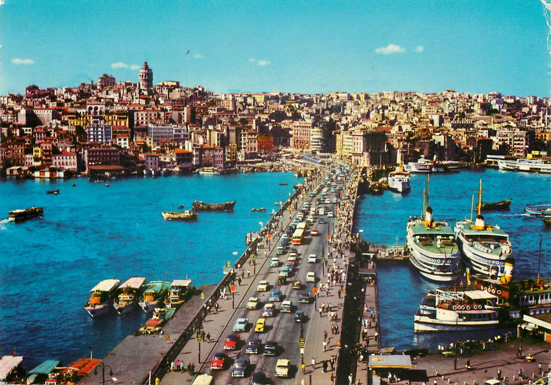 CPM Istanbul Turkey Vue generale du pont de Galoto
