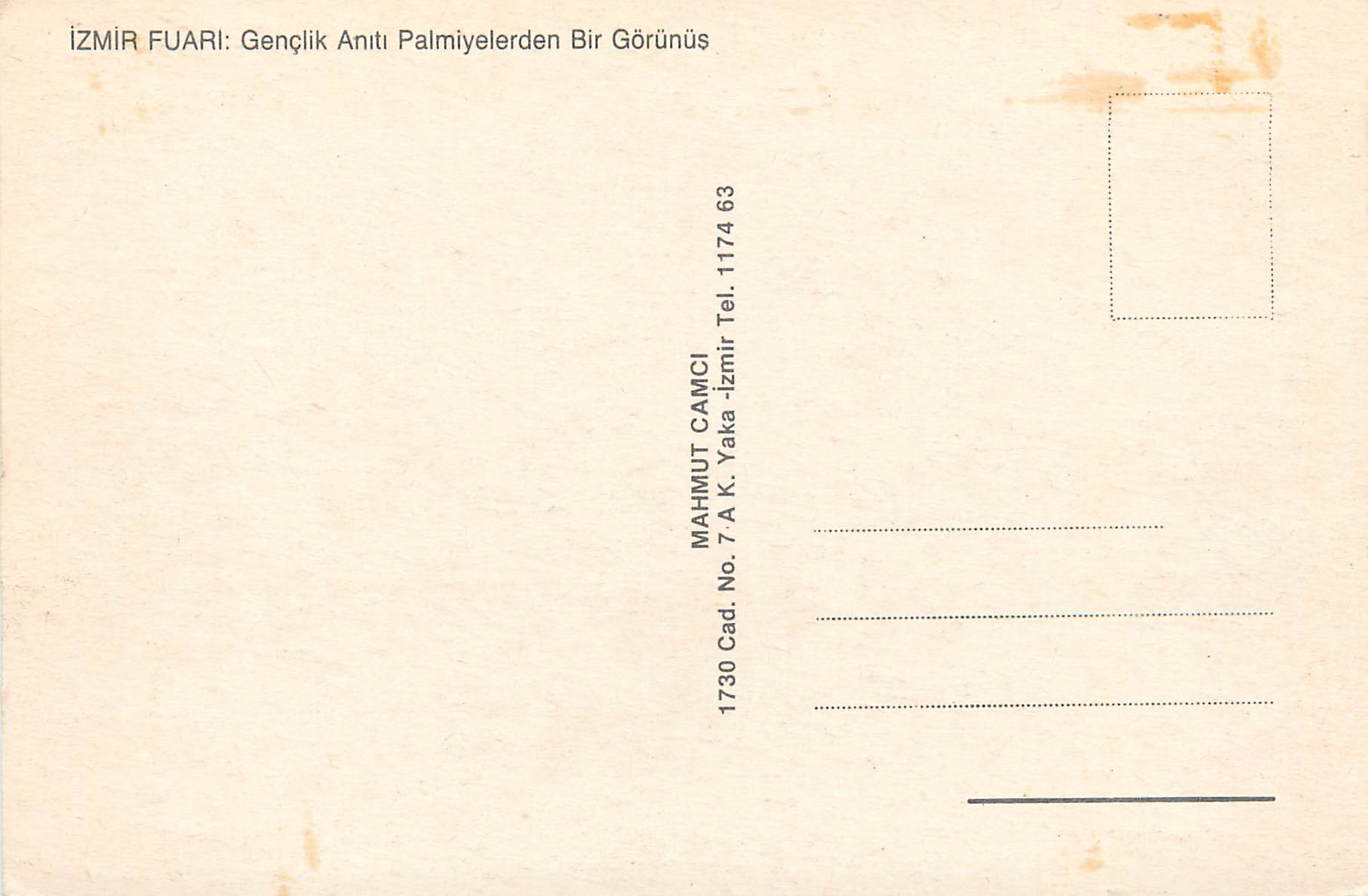 CPM Izmir Turkey — Verso