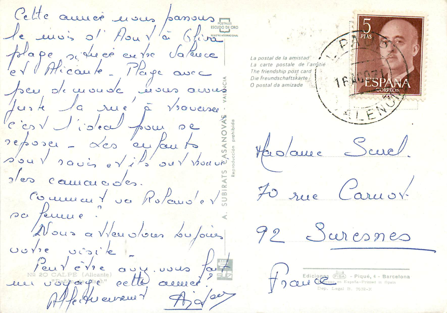 CPM Calpe (Alicante) — Verso