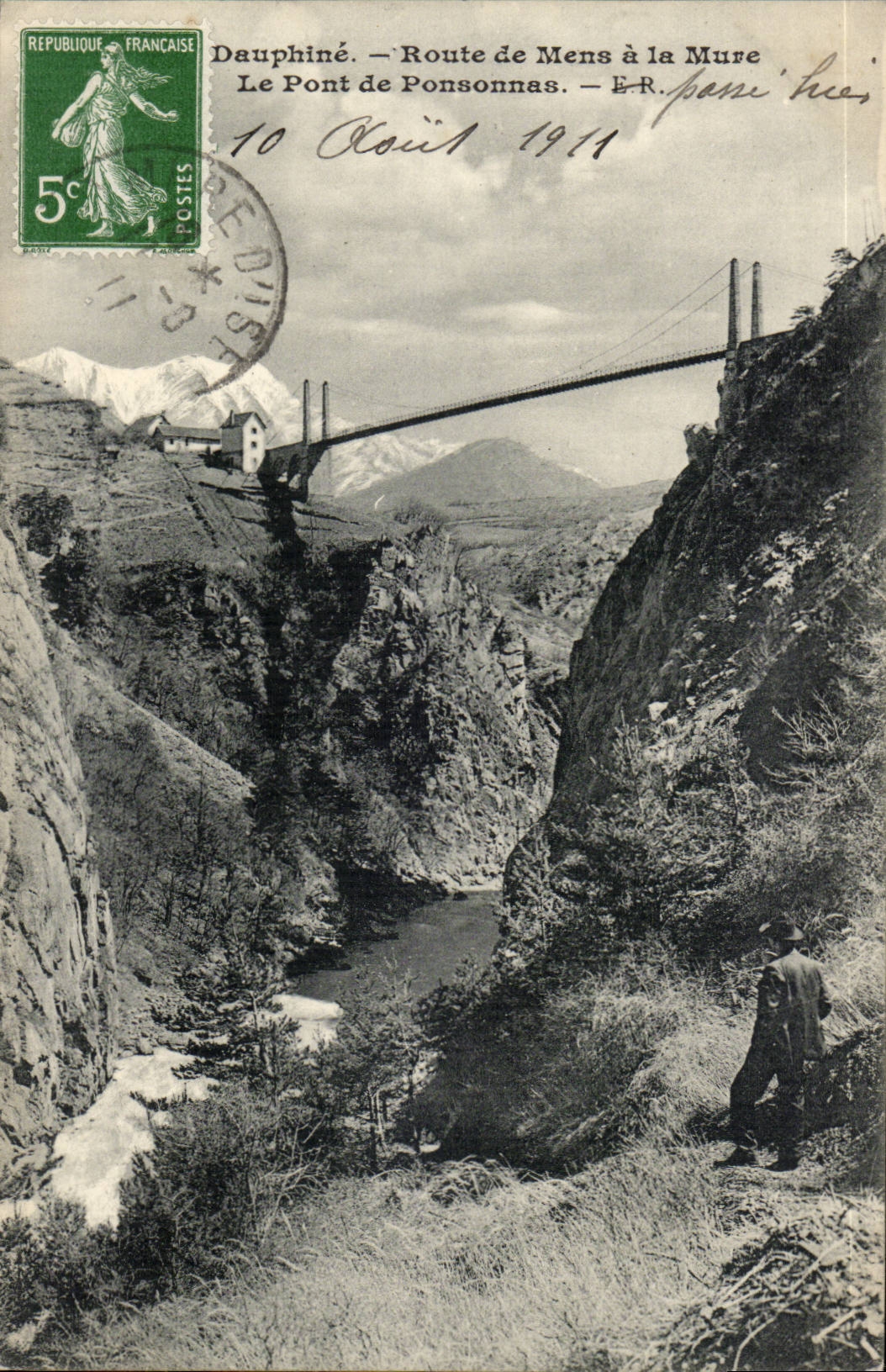 DAuphine CPA Route de Mens a la Mure Le pont de Ponsonnas