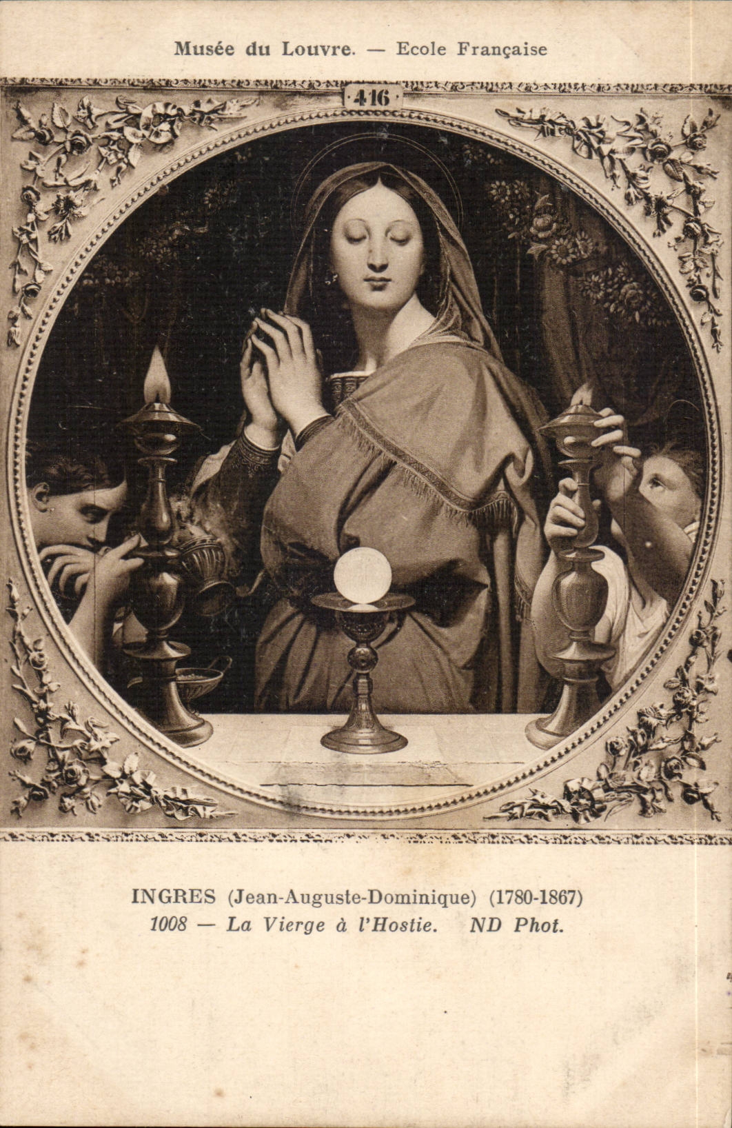 Musee du Louvre Ecole francaise CPA Ingres La vierge a l'hostie