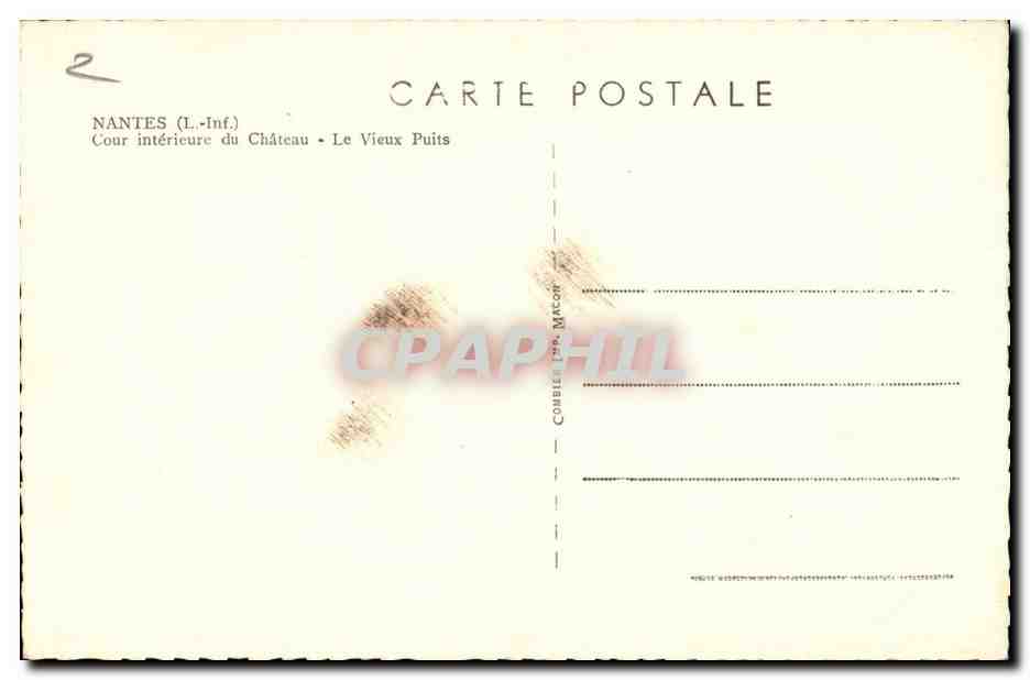 Nantes CPA Cour interieure du chateau Le vieux puits — Rückseite
