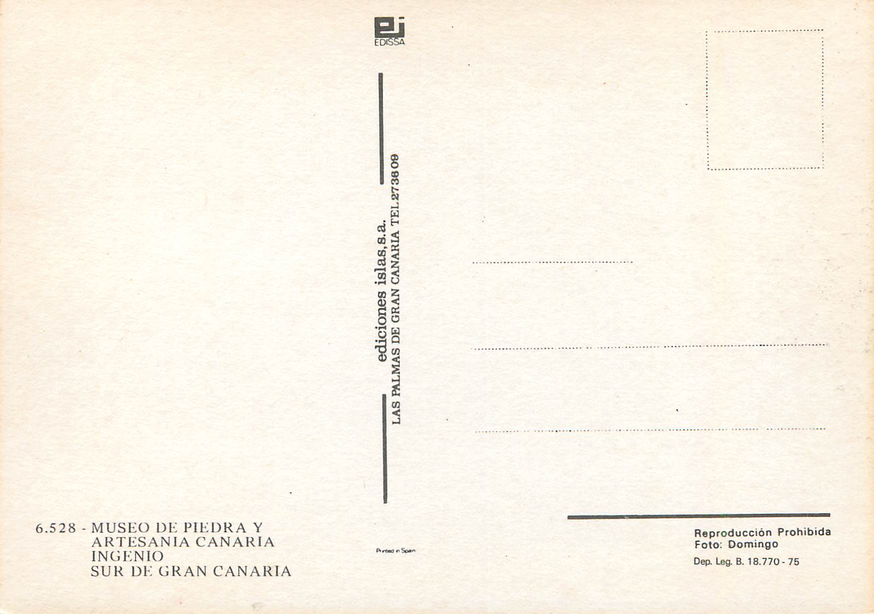 CPM Museo de piedray artesania canaria ingenio sur de gran canaria — Rückseite