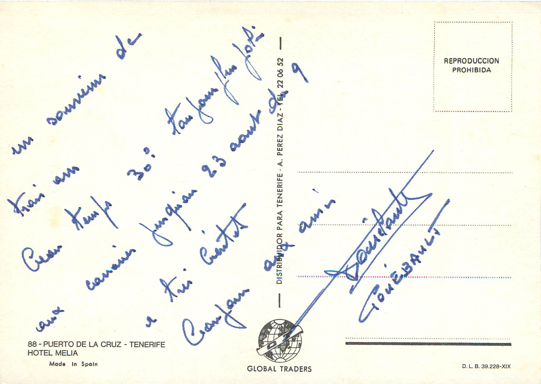 CPM Puerto de la cruz tenerife hotel malia — Rückseite