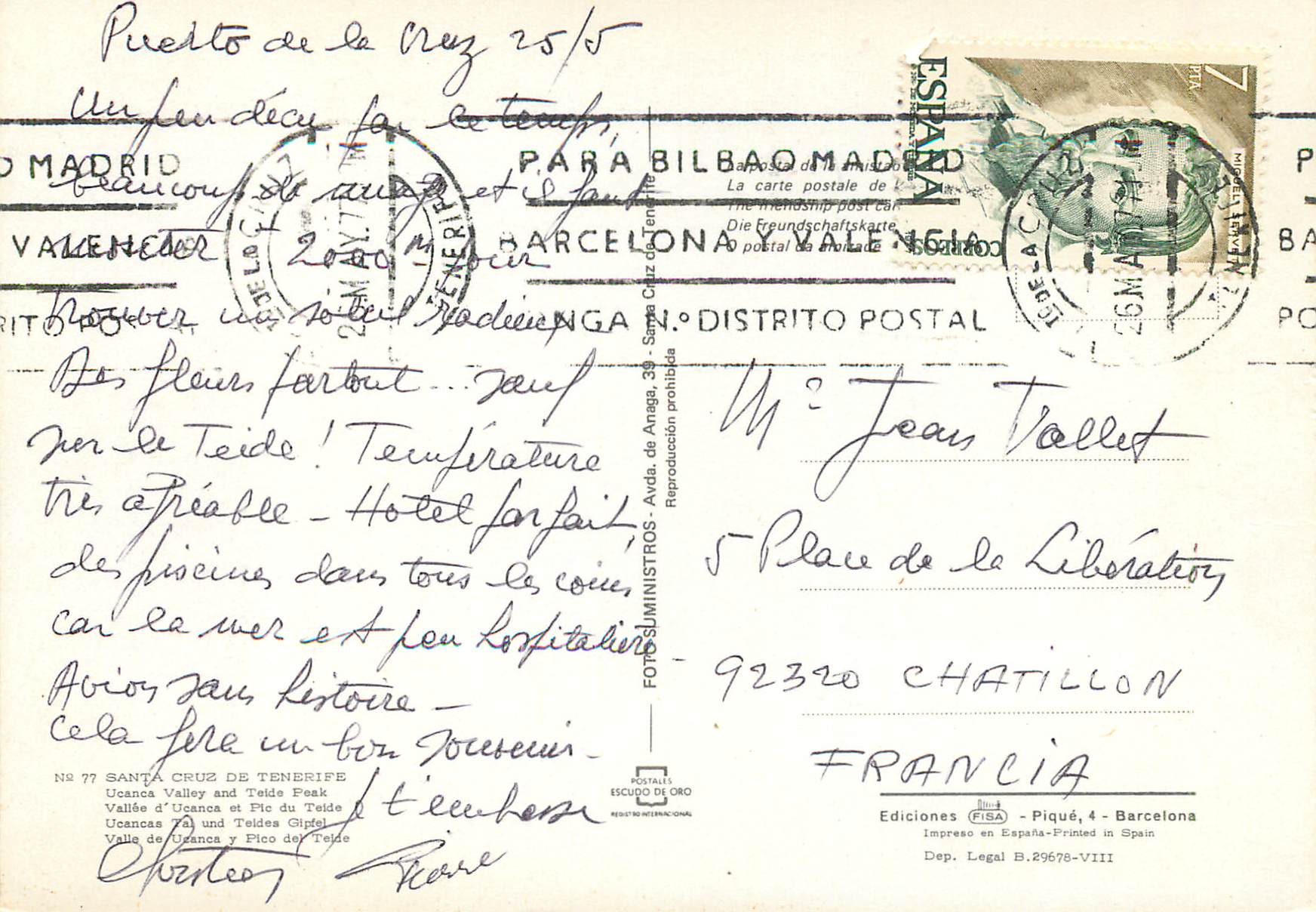 CPM Tenerife Santa Cruz de Tenerife — Rückseite