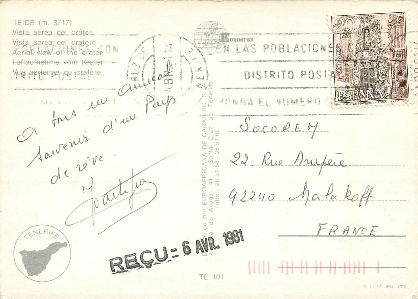 CPM Tenerife El Teide — Rückseite