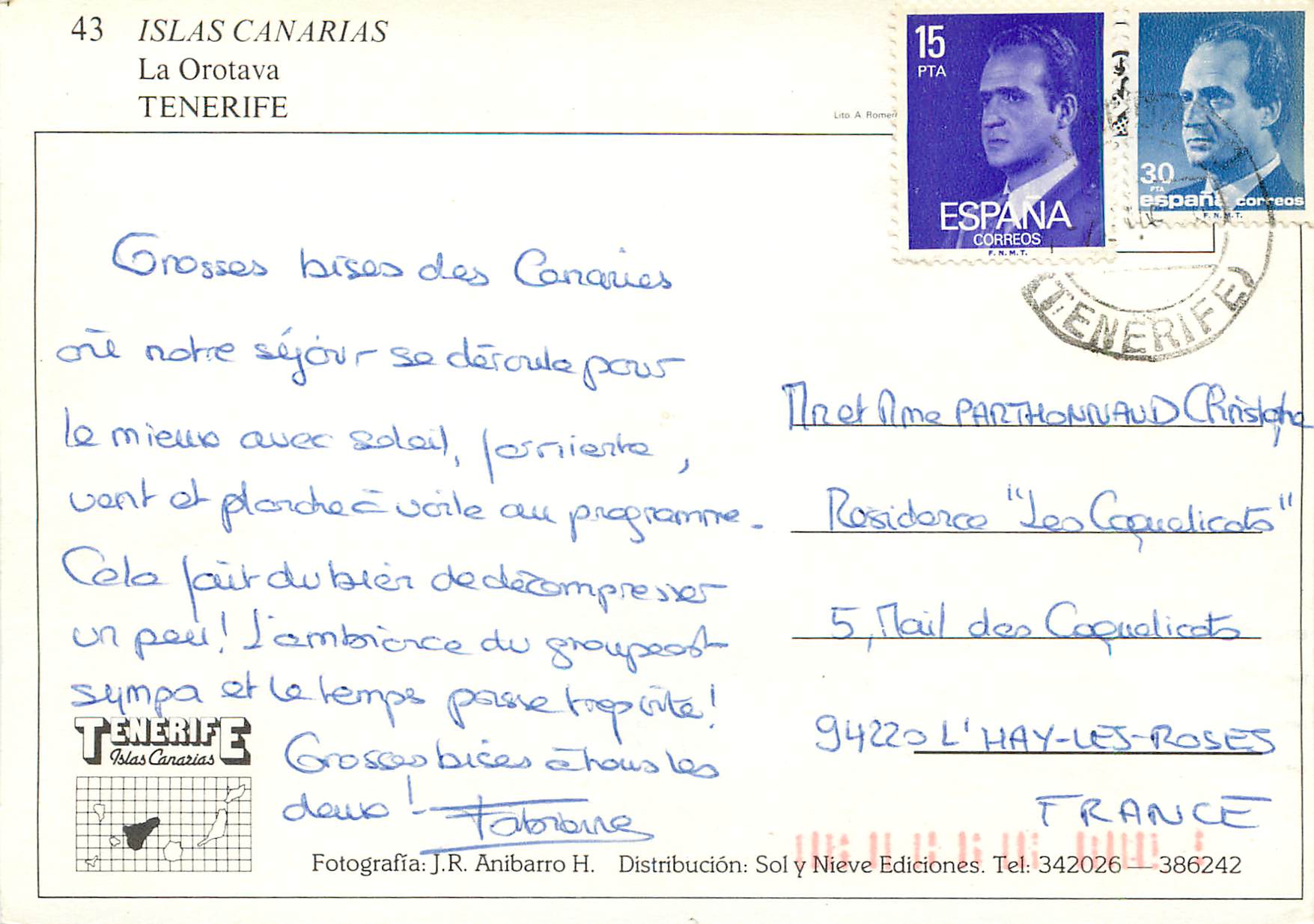 CPM Tenerife Paisage et le Teide au fond — Rückseite