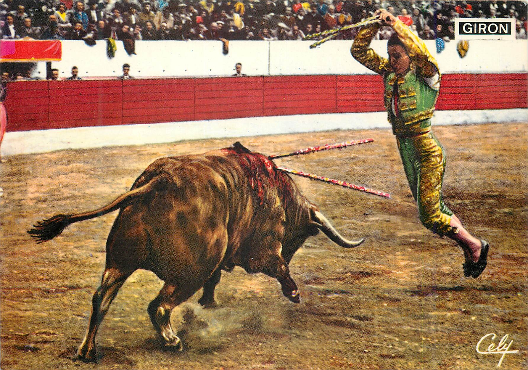 CPM Une belle paire de banderilles Corrida Taureau