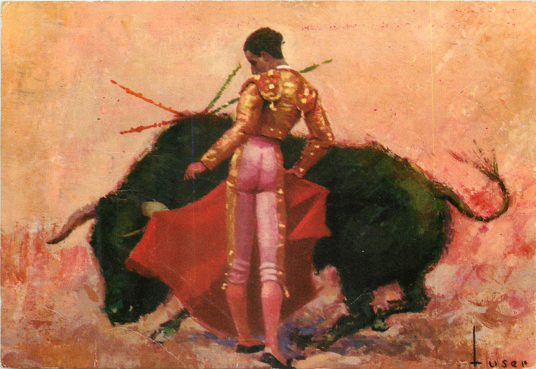 CPM El Arte de El Viti Passe avec sortie change Corrida Taureau