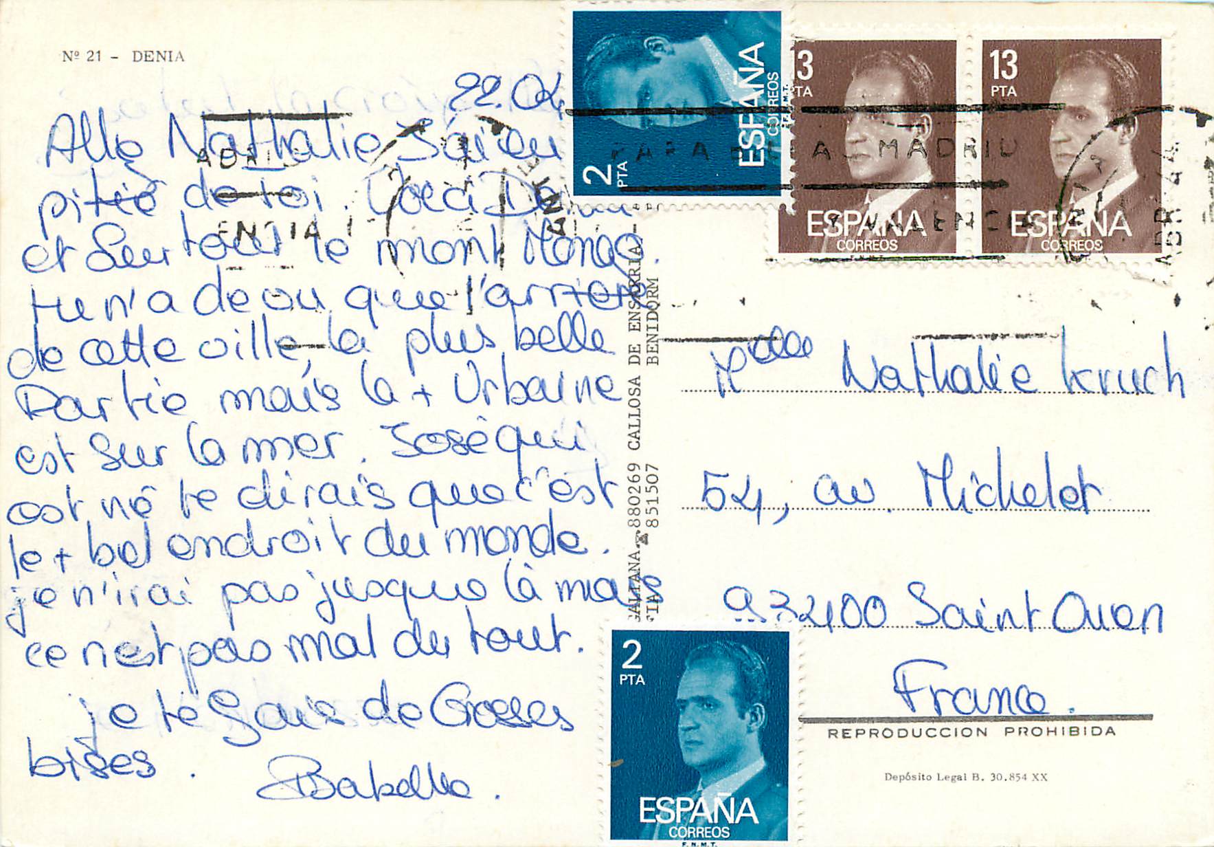 CPM Denia (Alicante) — Verso