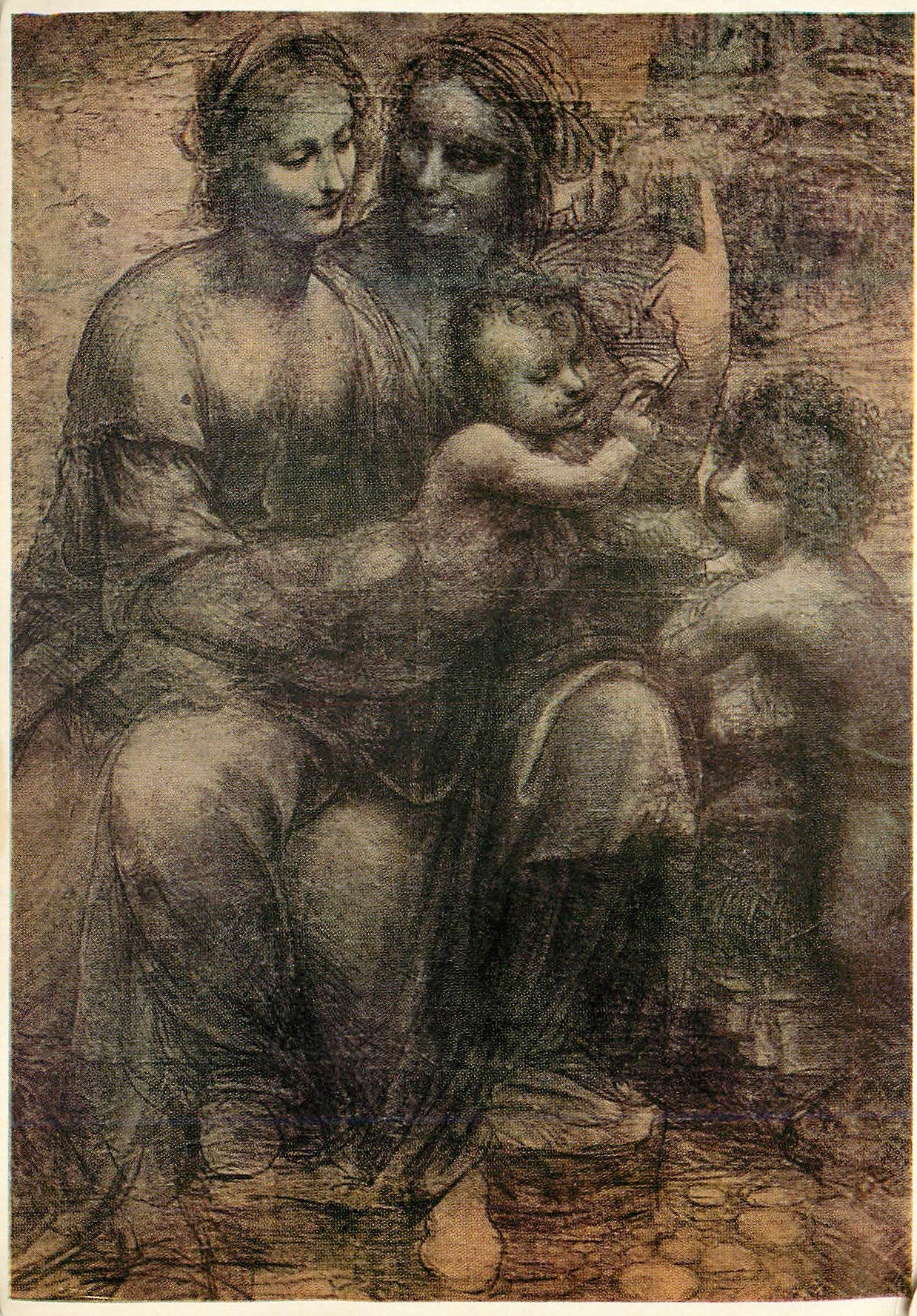 CPM Madonna Child St Anne and St John (Detail) Leonardo Da Vinci