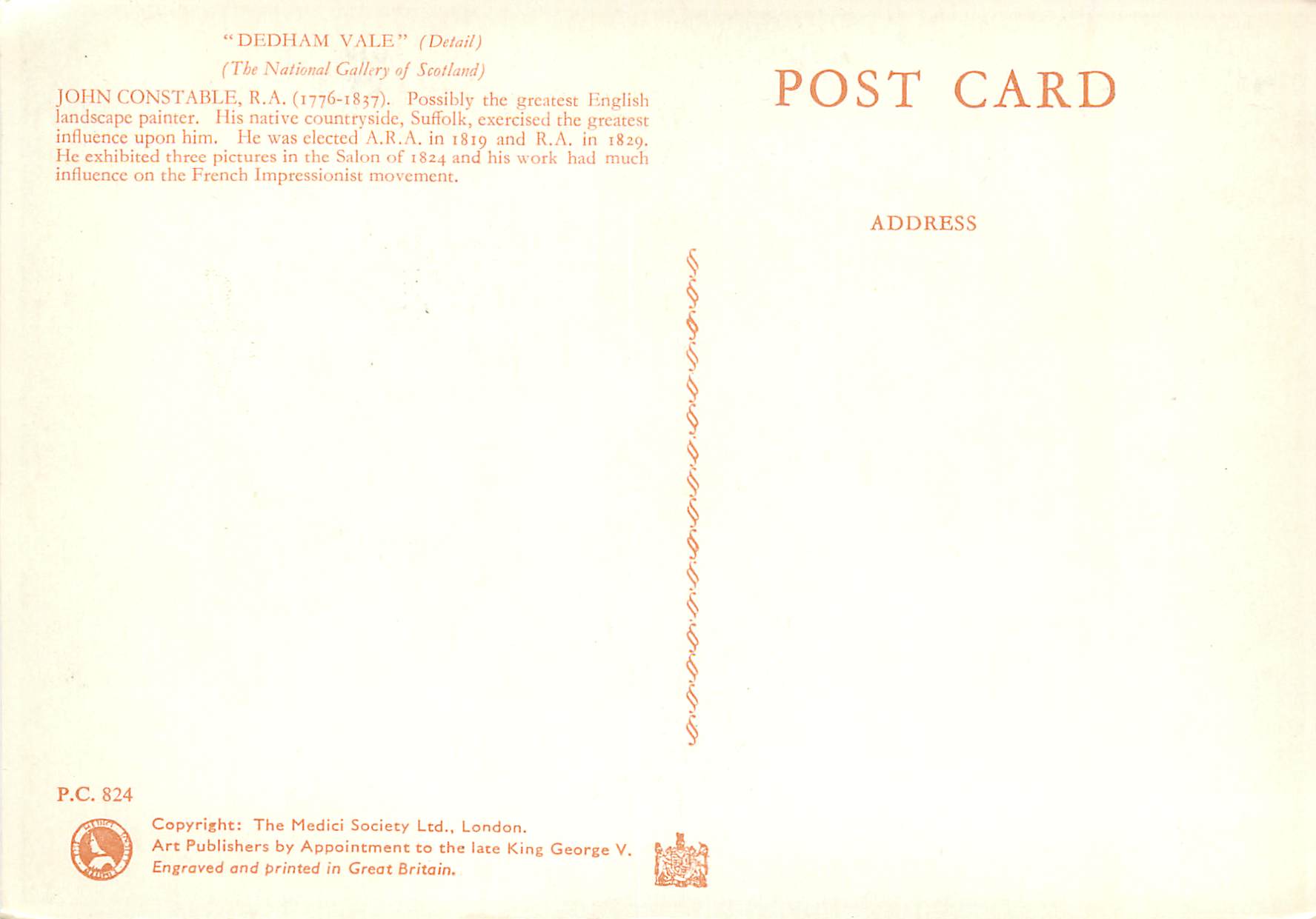 CPM Dedham Vale — Verso