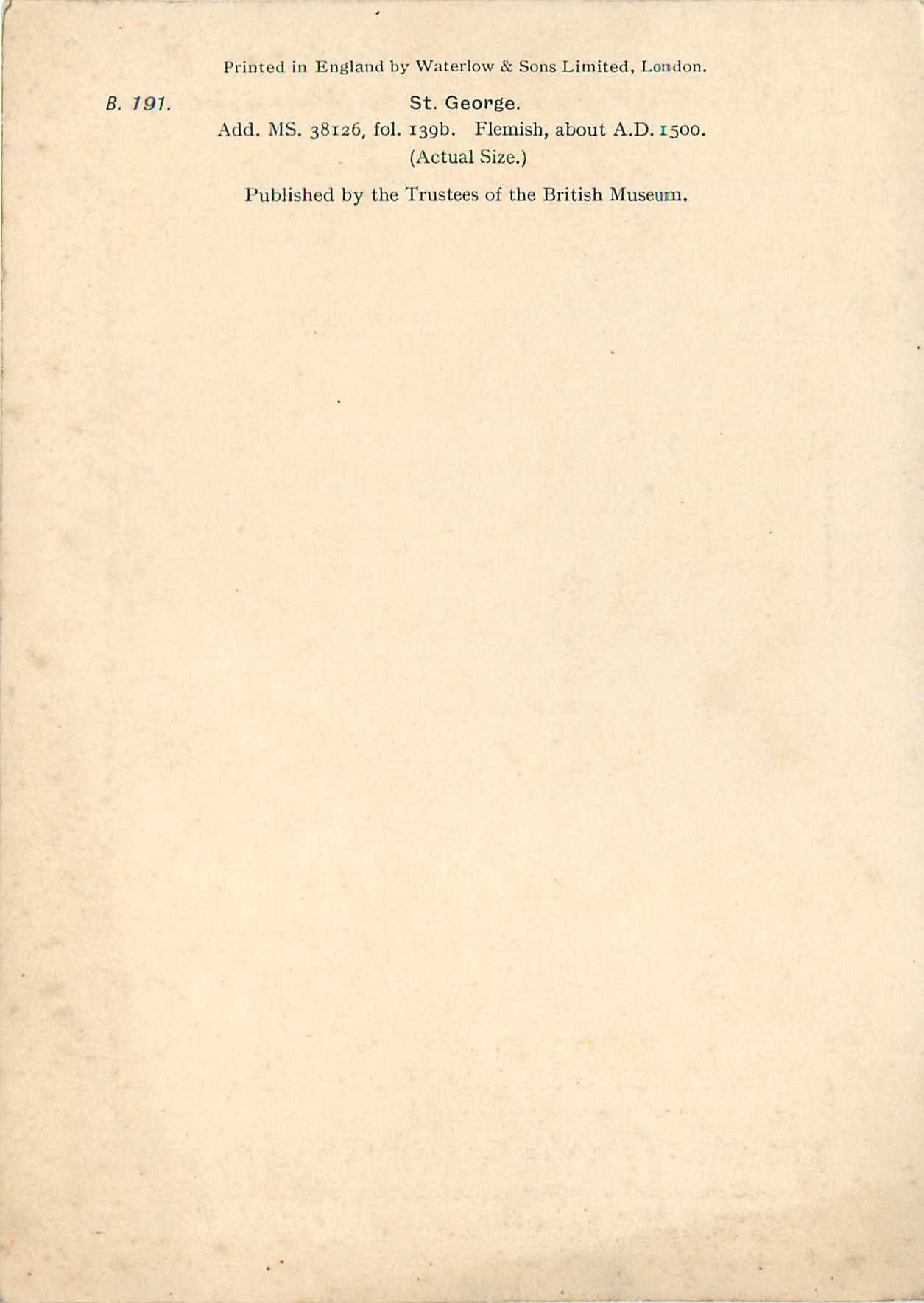 CPM British Museum St George — Verso