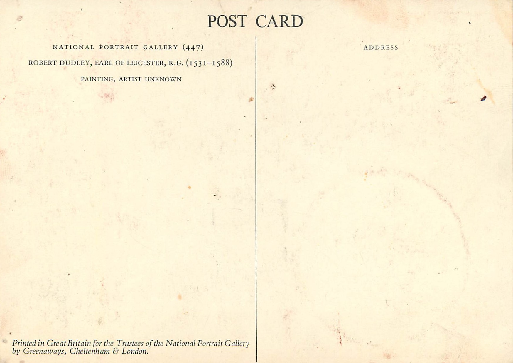 CPM Robert Dudley Earl of Leicester — Verso