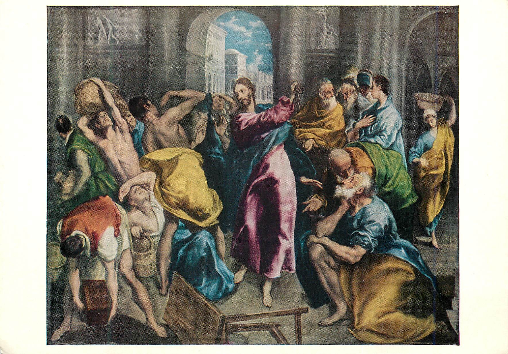 CPM National Gallery El Greco (1541-1614) Christ driving the Traders from the Temple