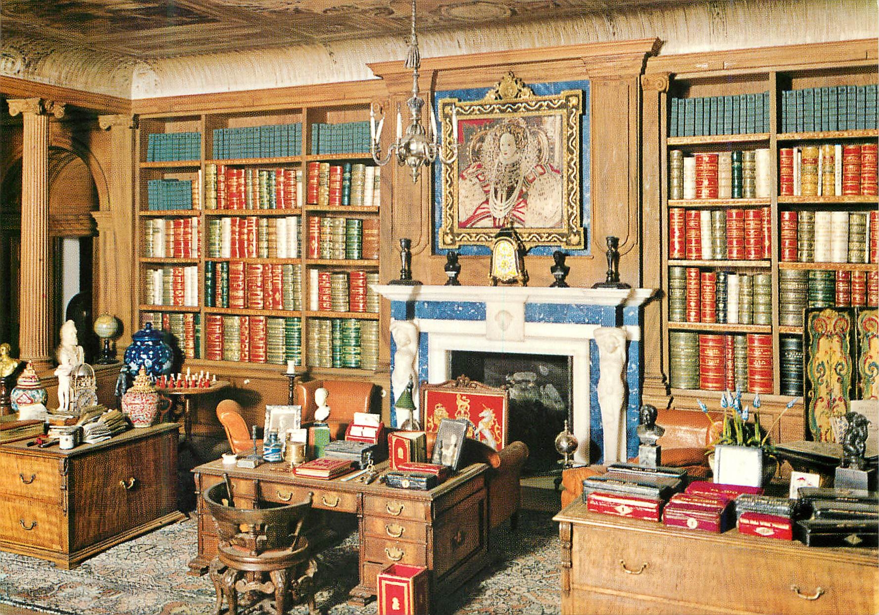 CPM Windsor Castle Queen Mary's Dolls House The library Bibliotheque