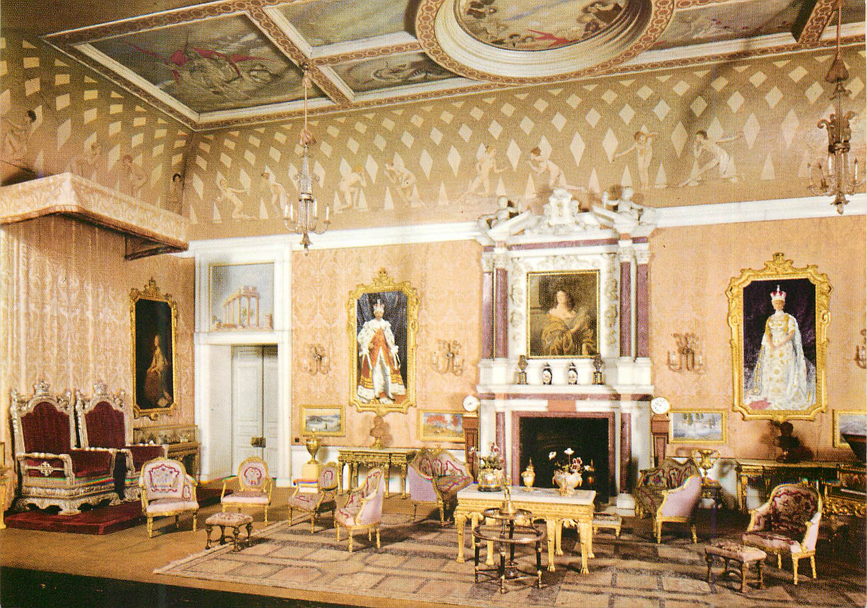CPM Windsor Castle Queen Mary's Dolls House The Saloon or Drawing Room