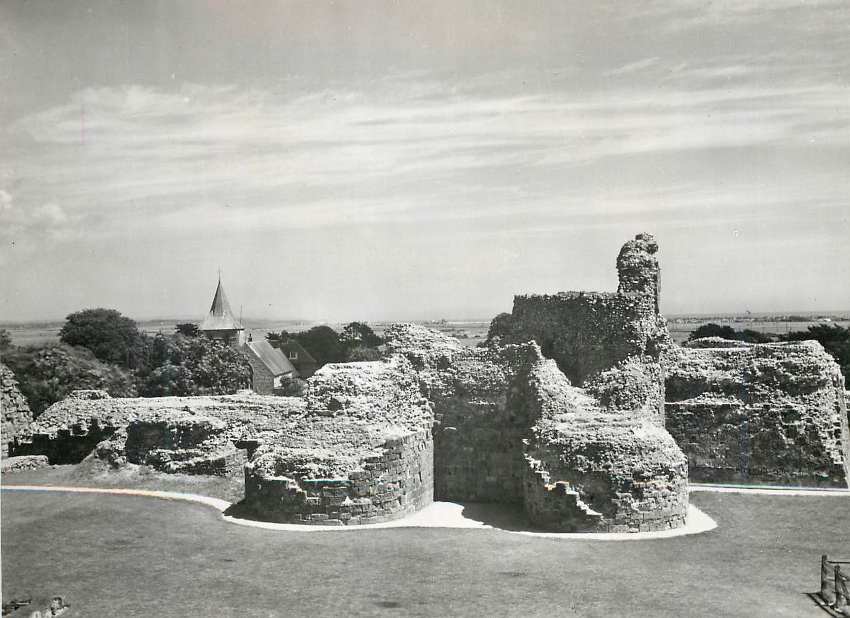 CPM Pevensey Castle Sussex The Norman Keep from the West
