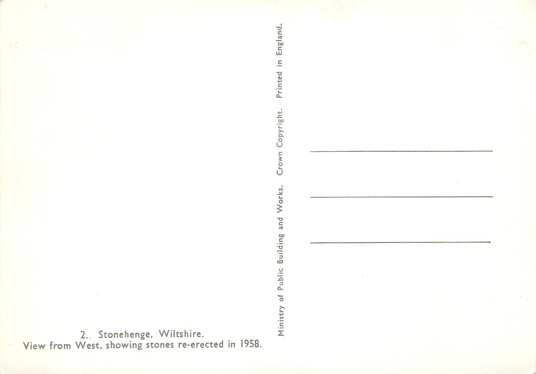 CPM Stonehenge Wiltshire — Back